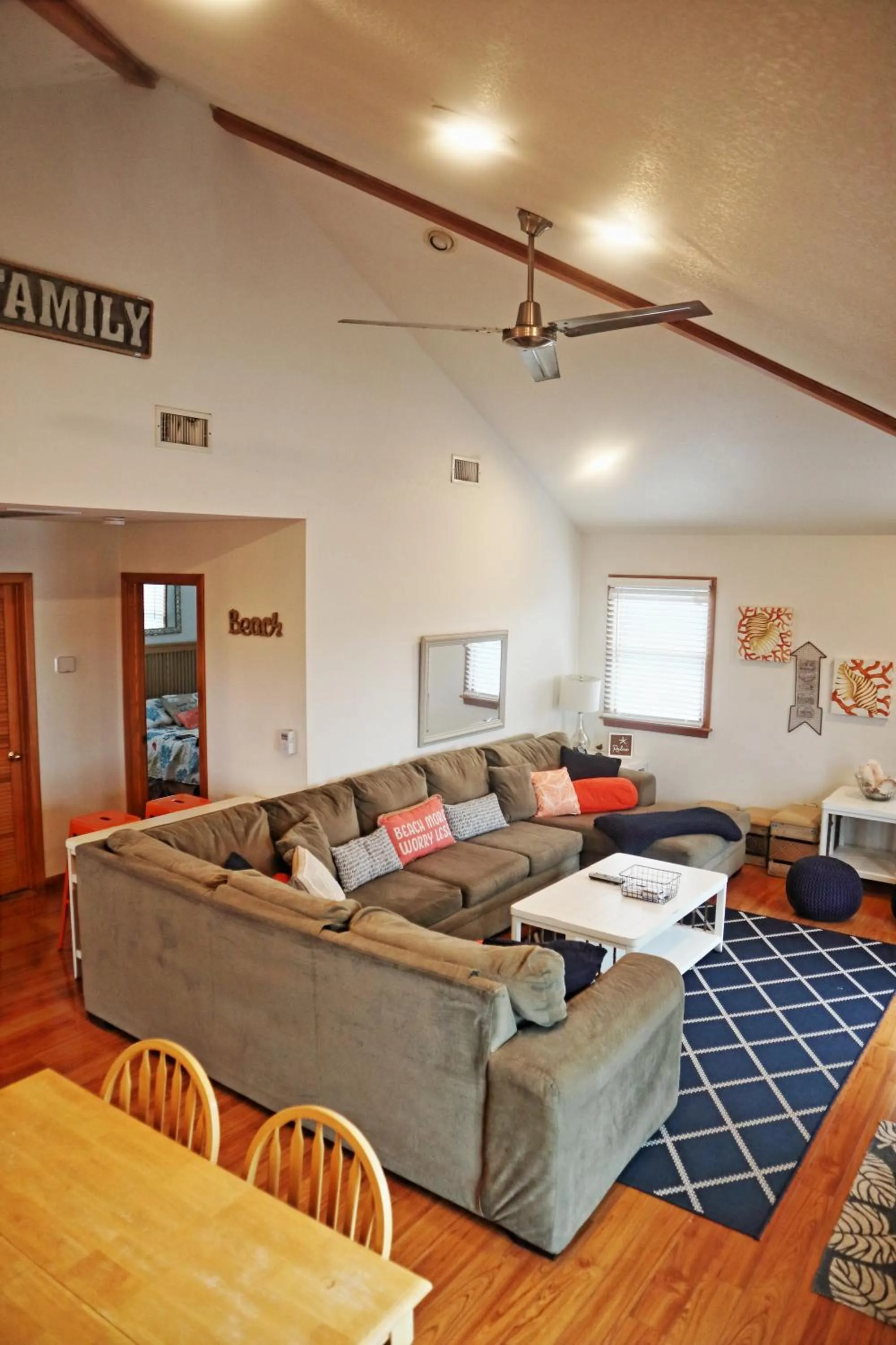 Living room in Lake Front Modern Beach House-Hatteras Island