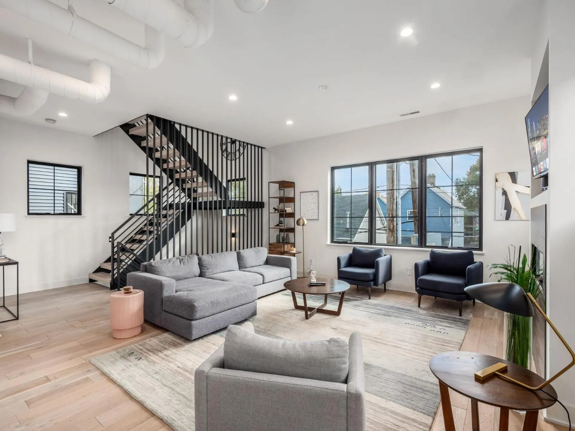 Living room in Historic German Village Industrial Masterpiece