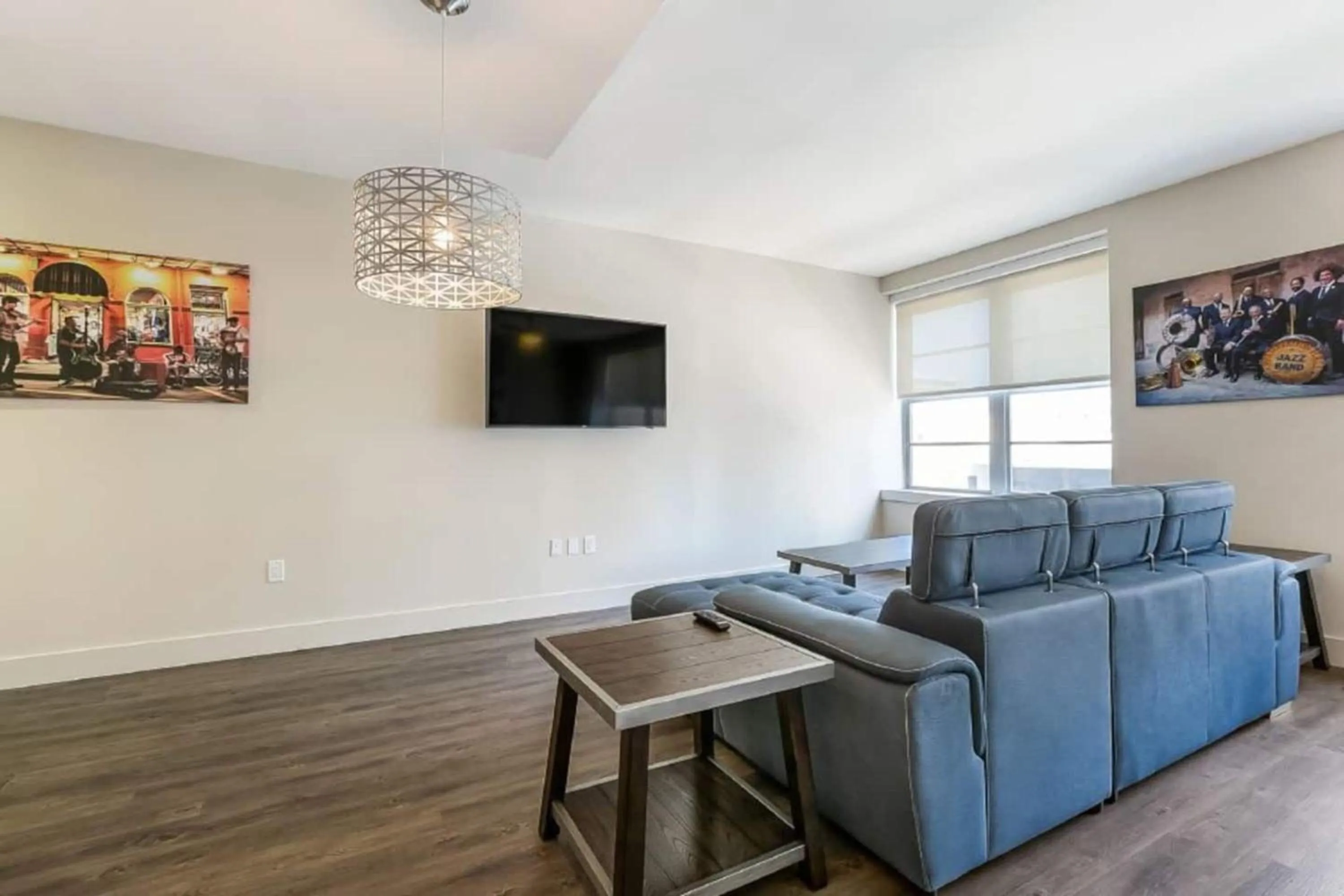 Living room in Spacious Modern Condo near French Quarter