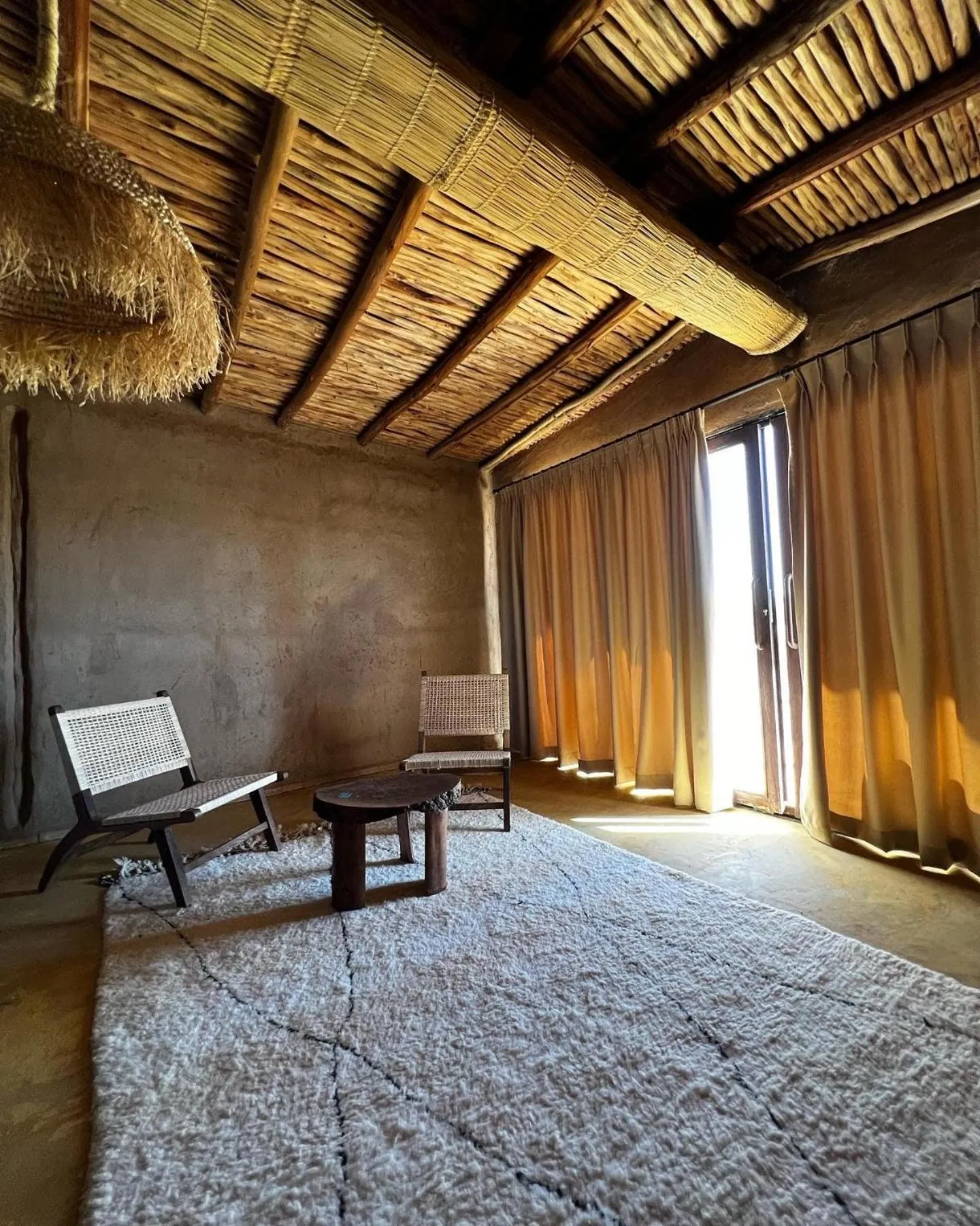 Seating area in Alkamar Camp Agafay