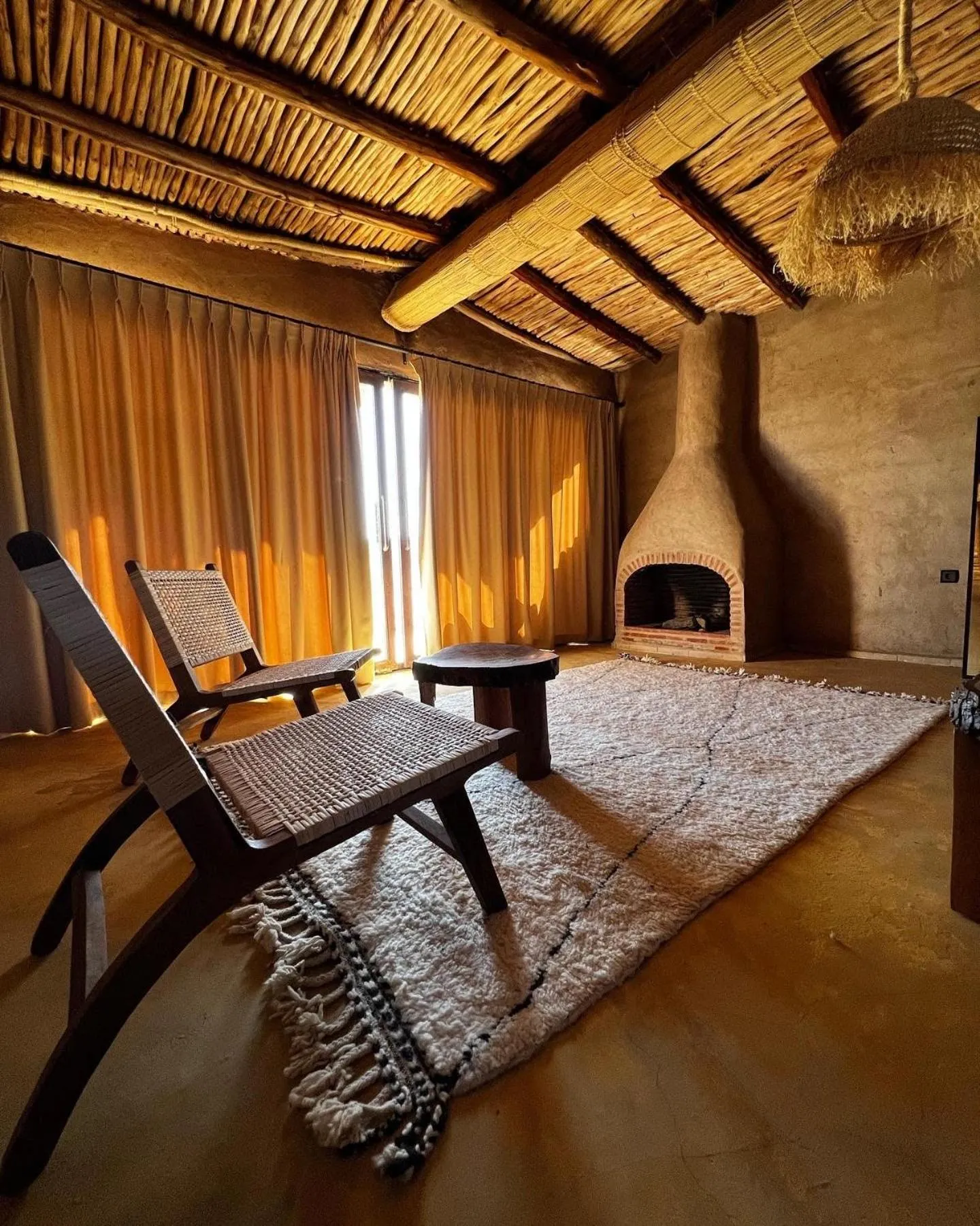 Seating area in Alkamar Camp Agafay
