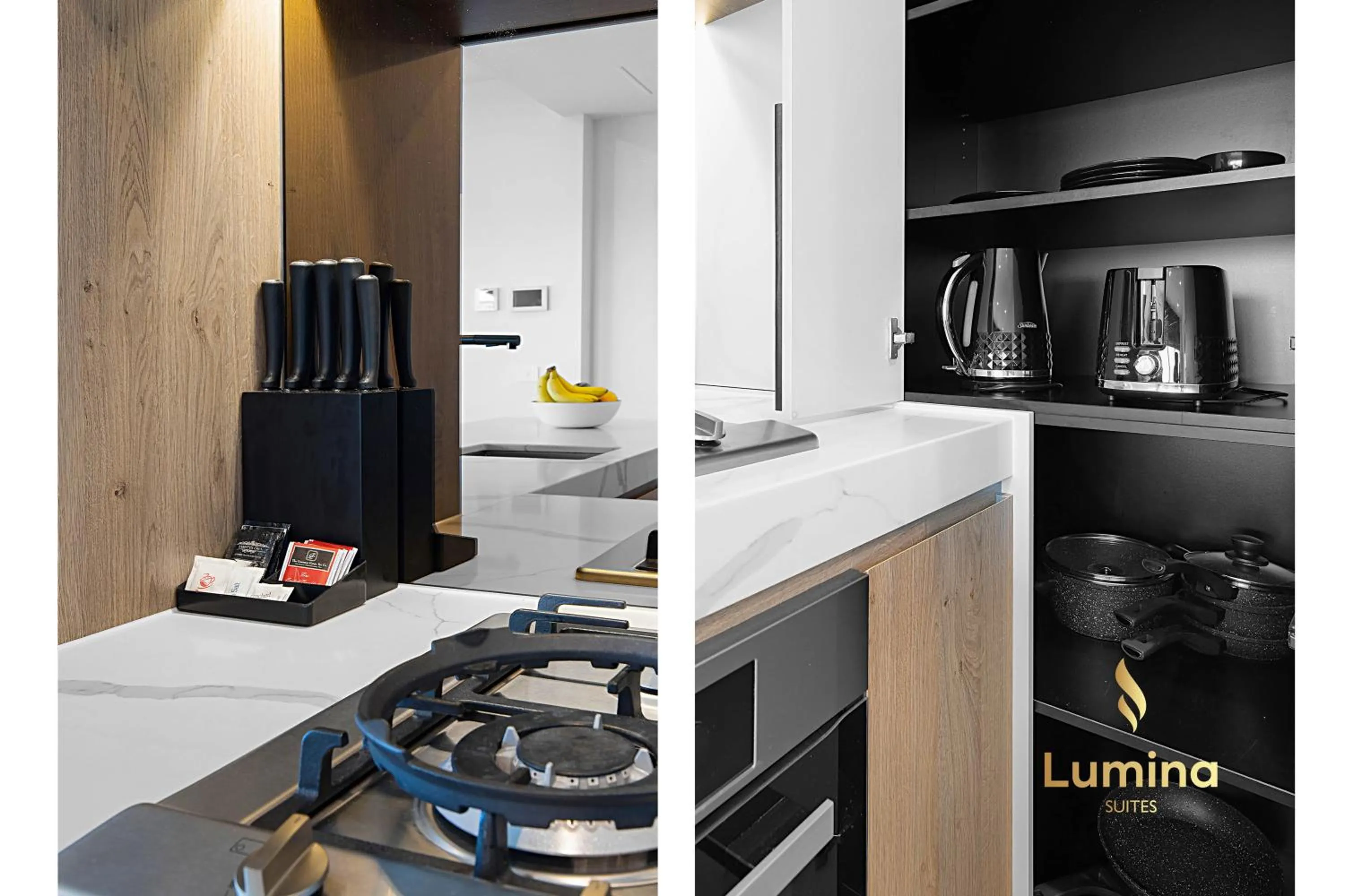Kitchen or kitchenette in Lumina Suites