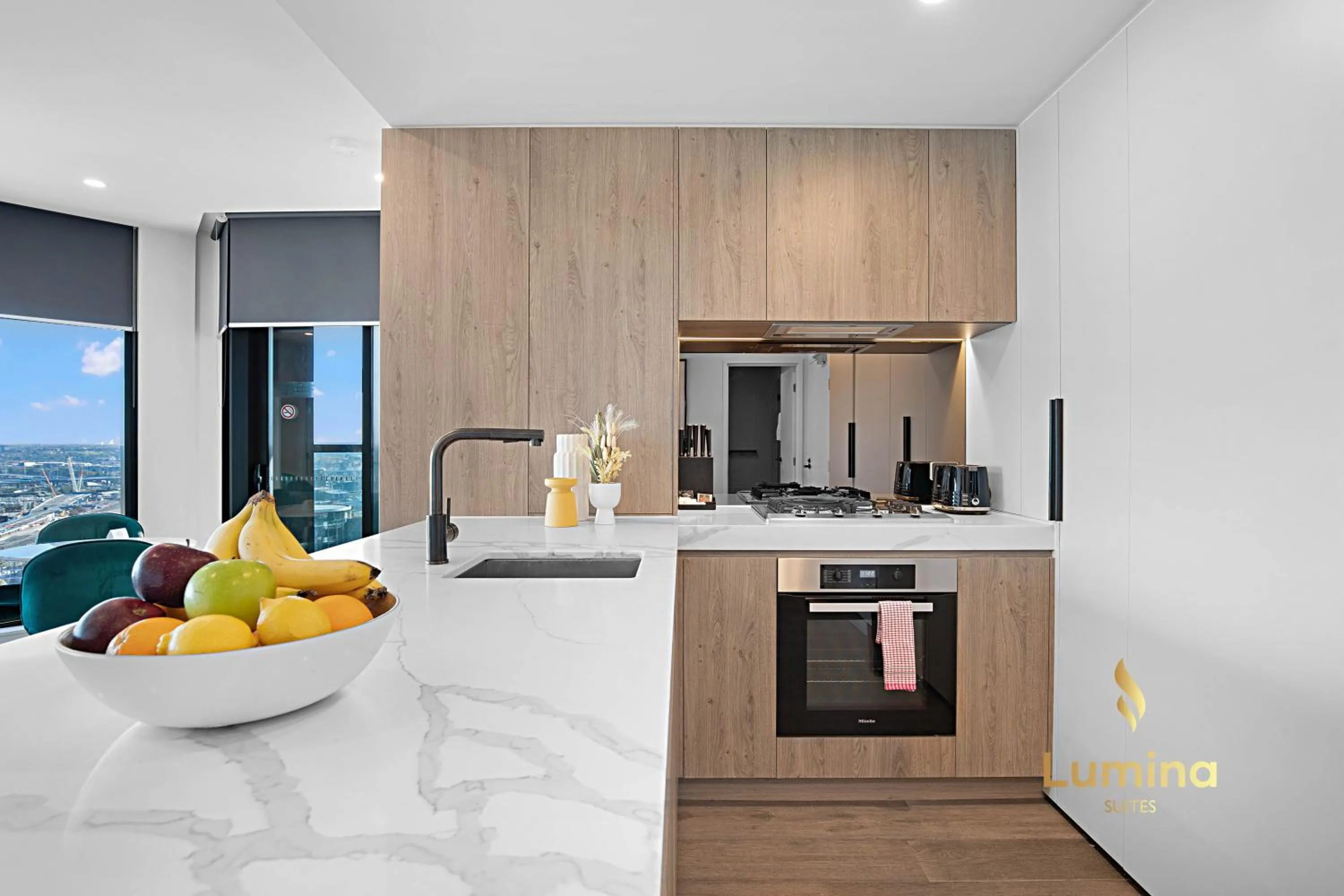Kitchen or kitchenette in Lumina Suites