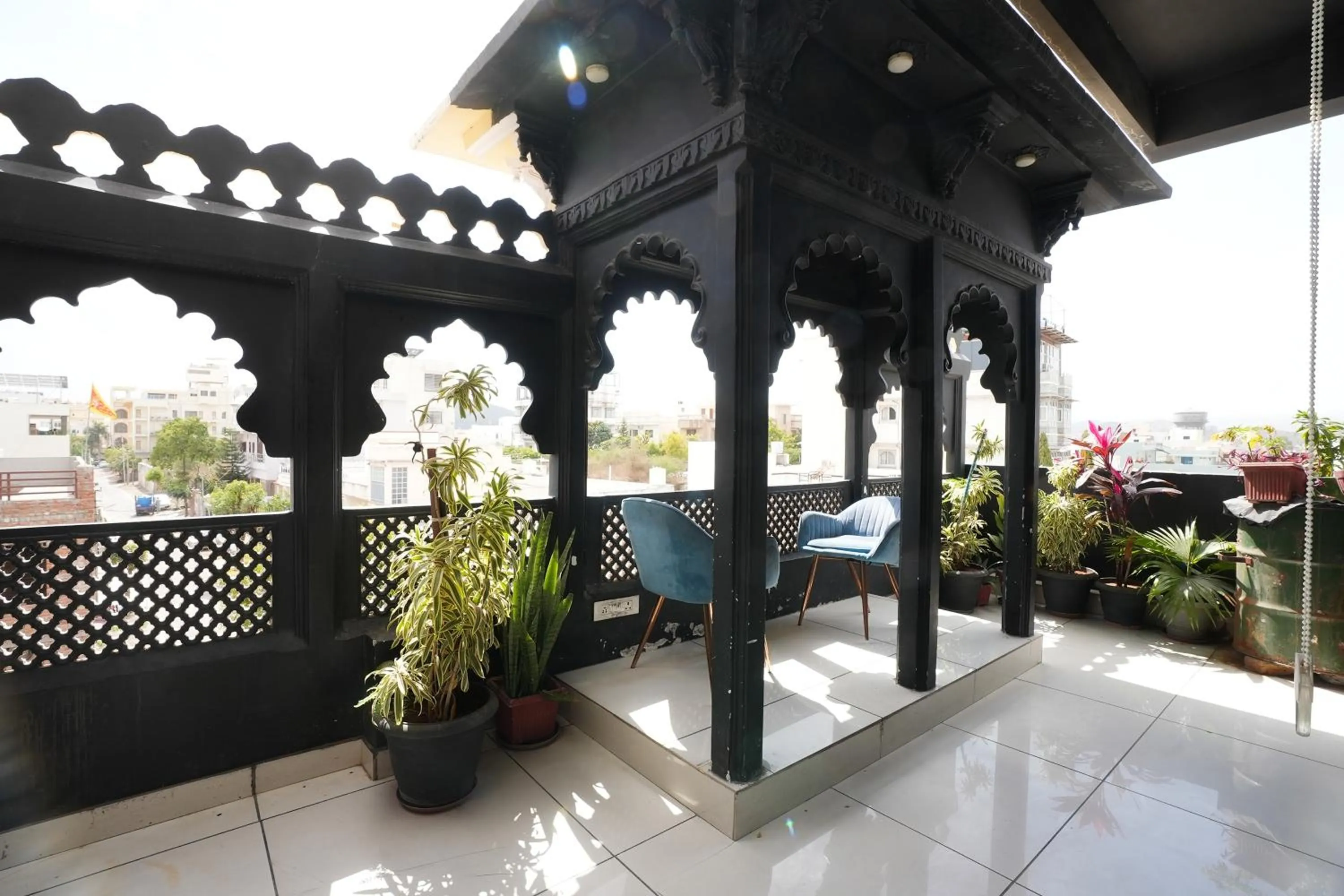 Balcony/Terrace in Agariya Haveli near Pichola Lake, Udaipur