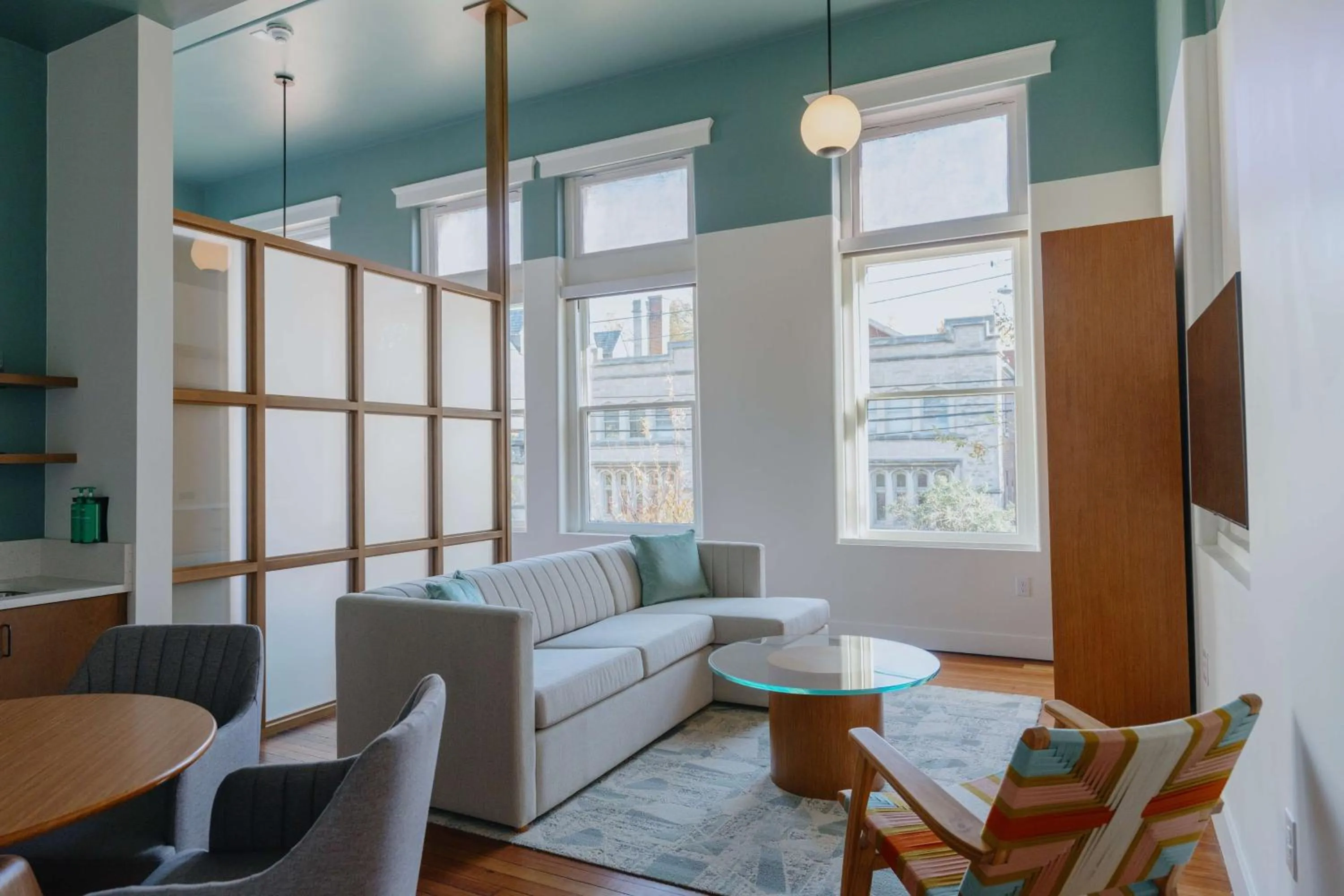Living room in The Myriad Hotel Louisville, Tapestry Collection by Hilton