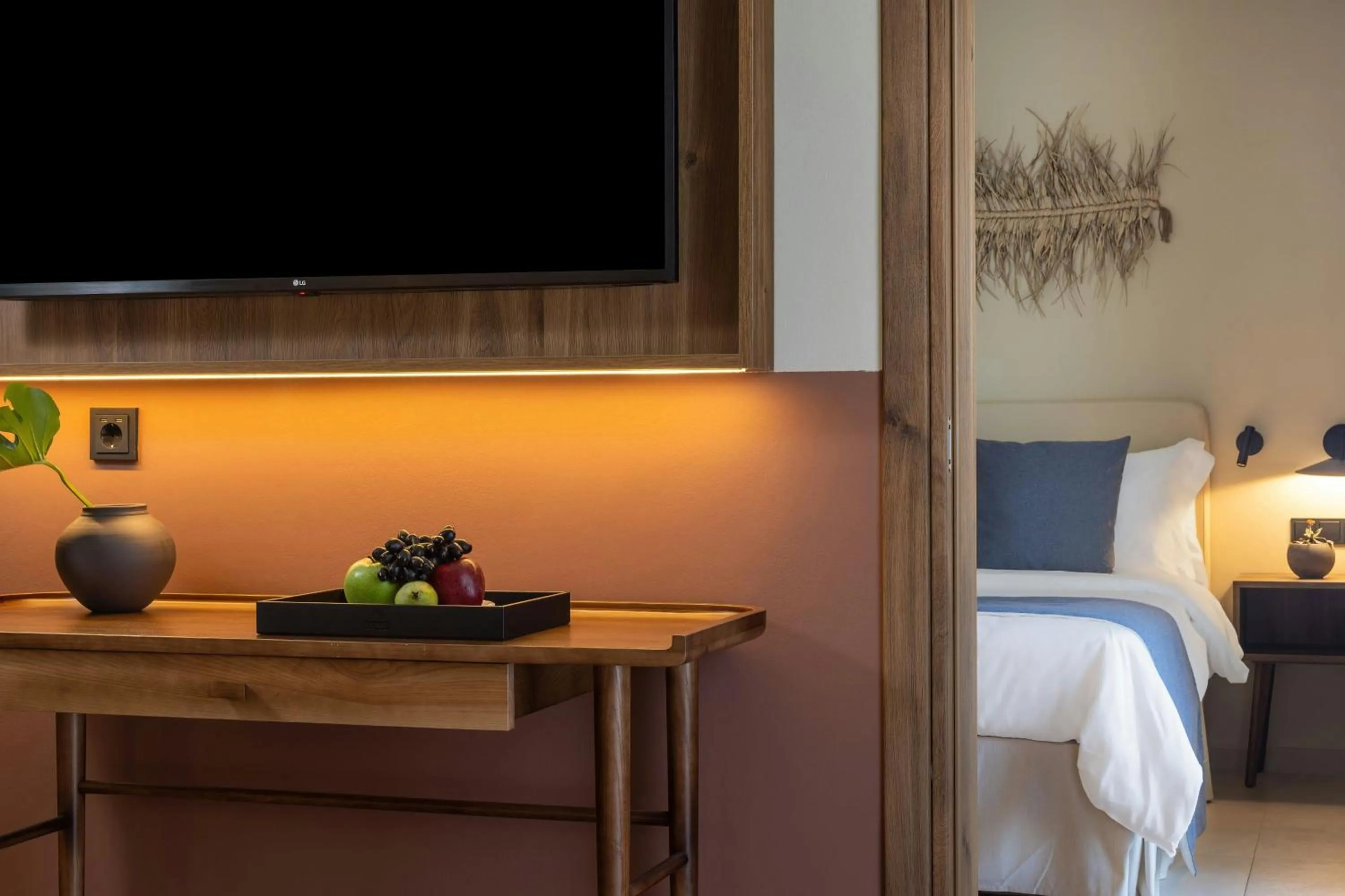 Living room, Bed in Domes Aulūs Zante, All Inclusive, Autograph Collection