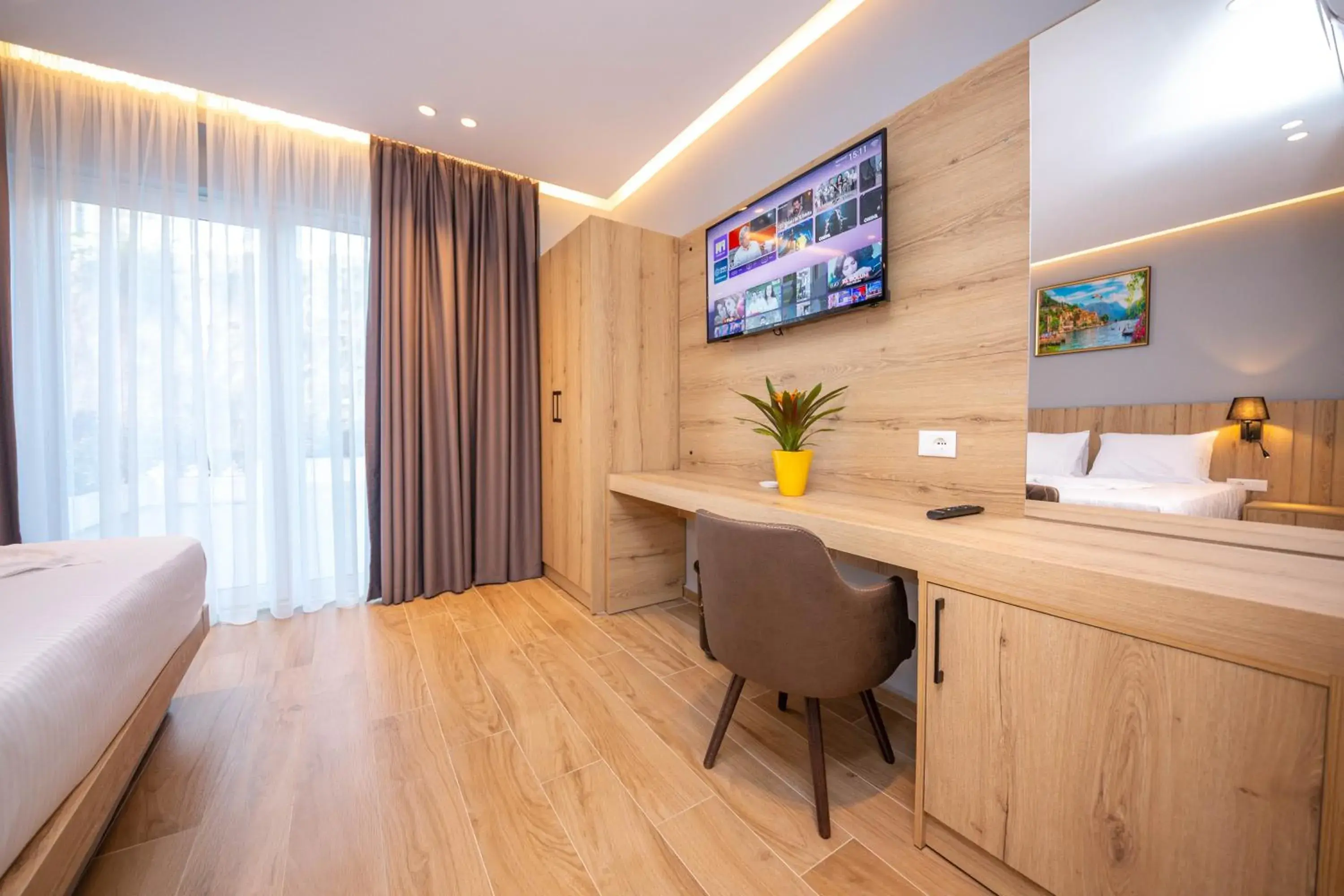 Deluxe Double Room with Balcony and Side Sea View in Azure Inn Hotel Deluxe Double Room with Balcony and Side Sea View in Azure Inn Hotel