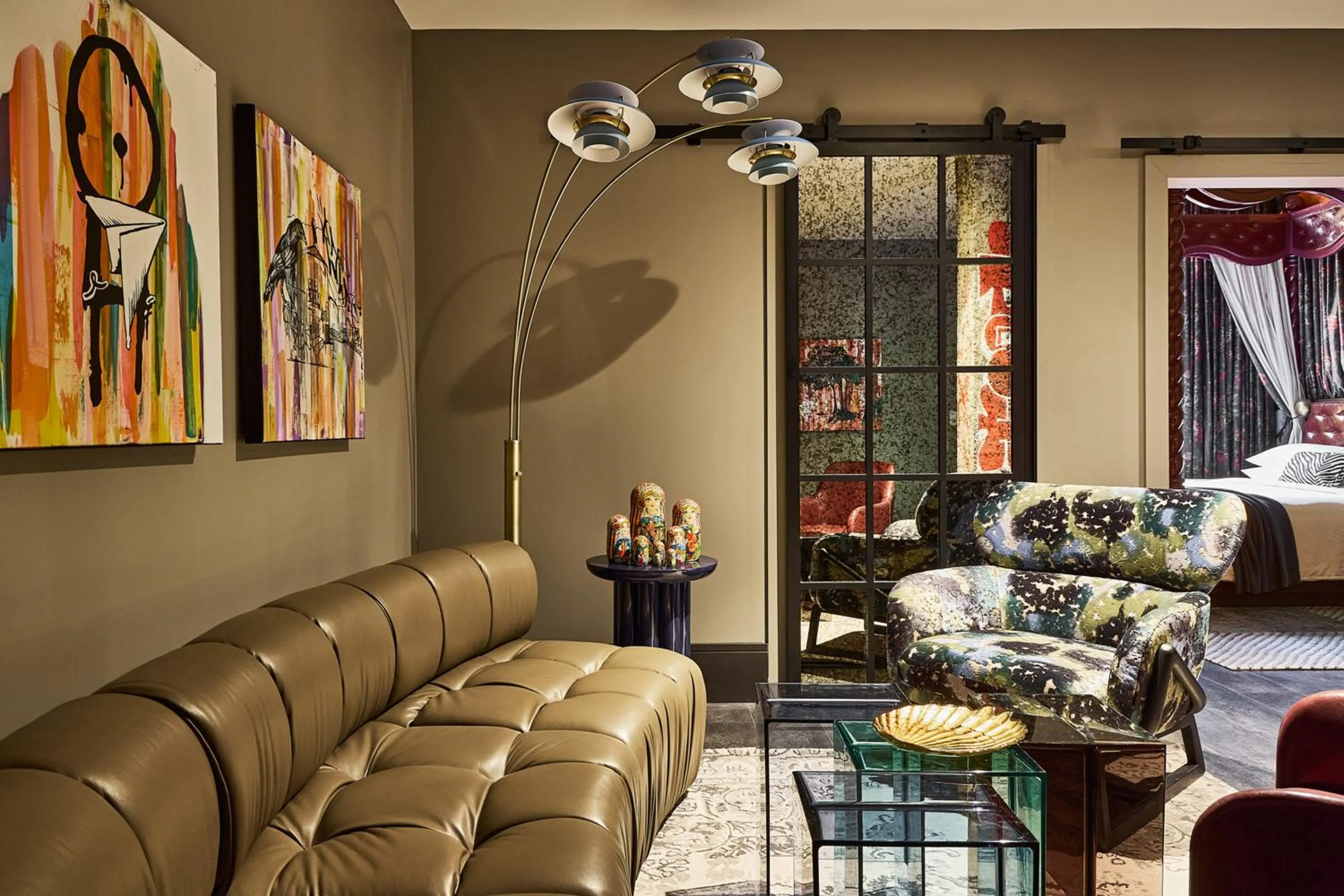 Living room in The Radical Asheville, Tapestry Collection by Hilton