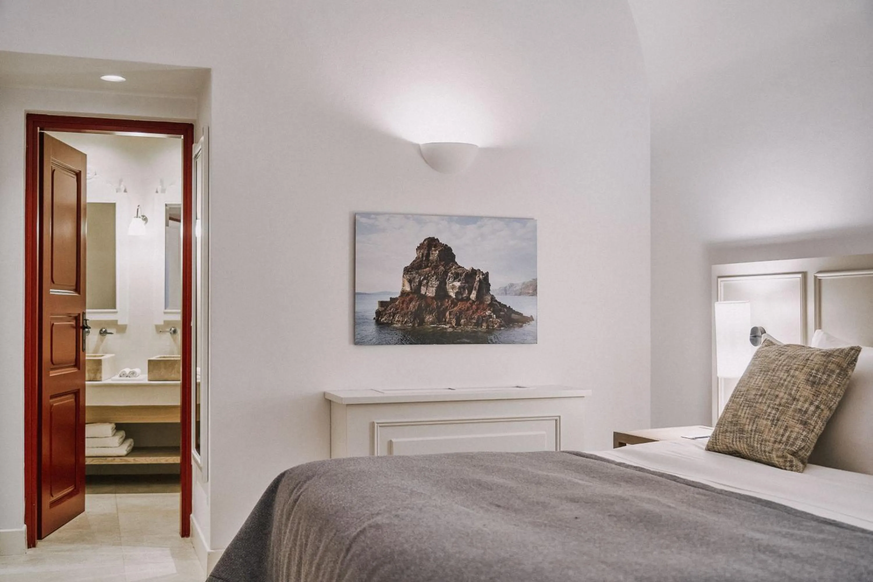 Bed in Vedema, a Luxury Collection Resort, Santorini