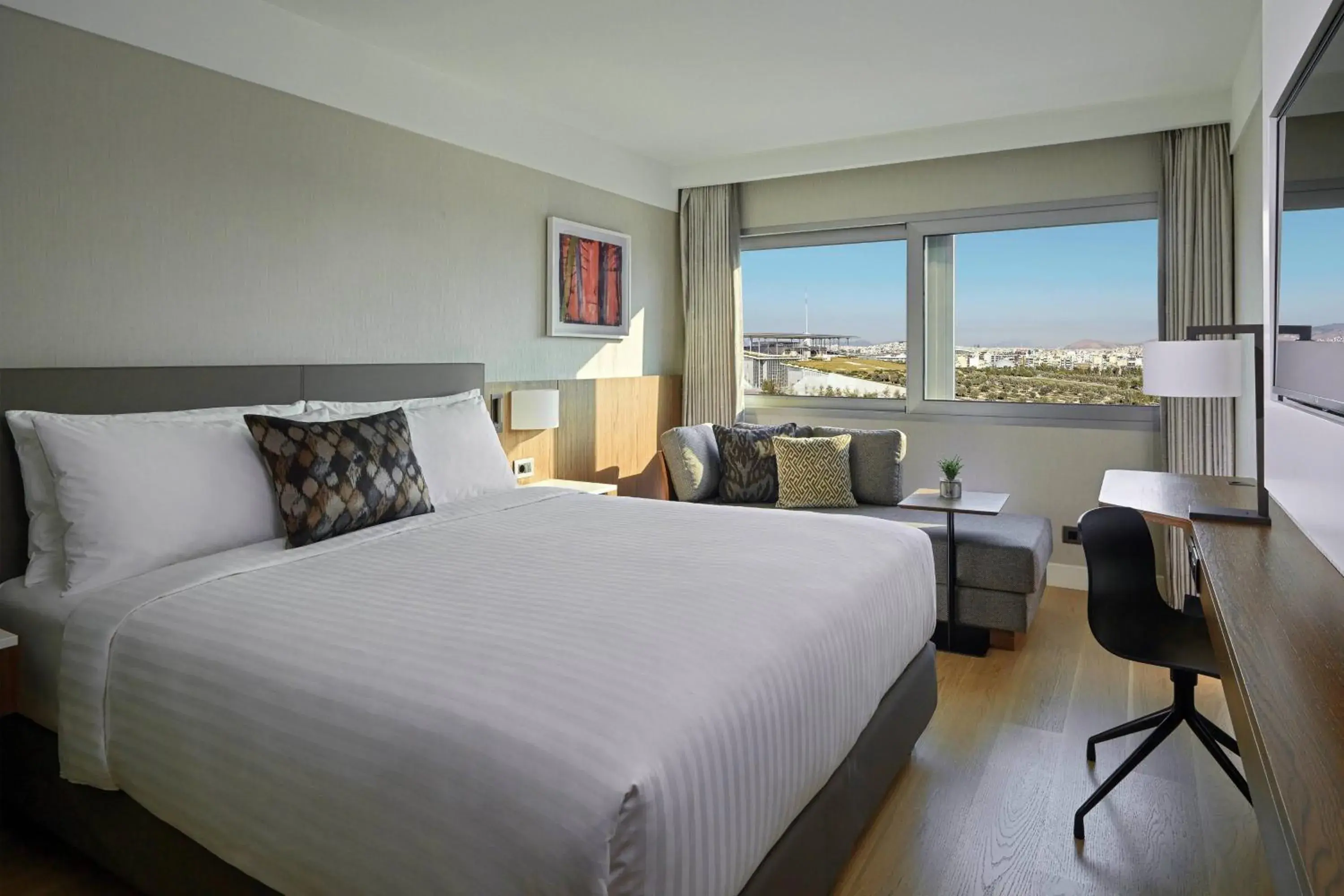 Guest Room with King Bed and View in Athens Marriott Hotel Guest Room with King Bed and View in Athens Marriott Hotel