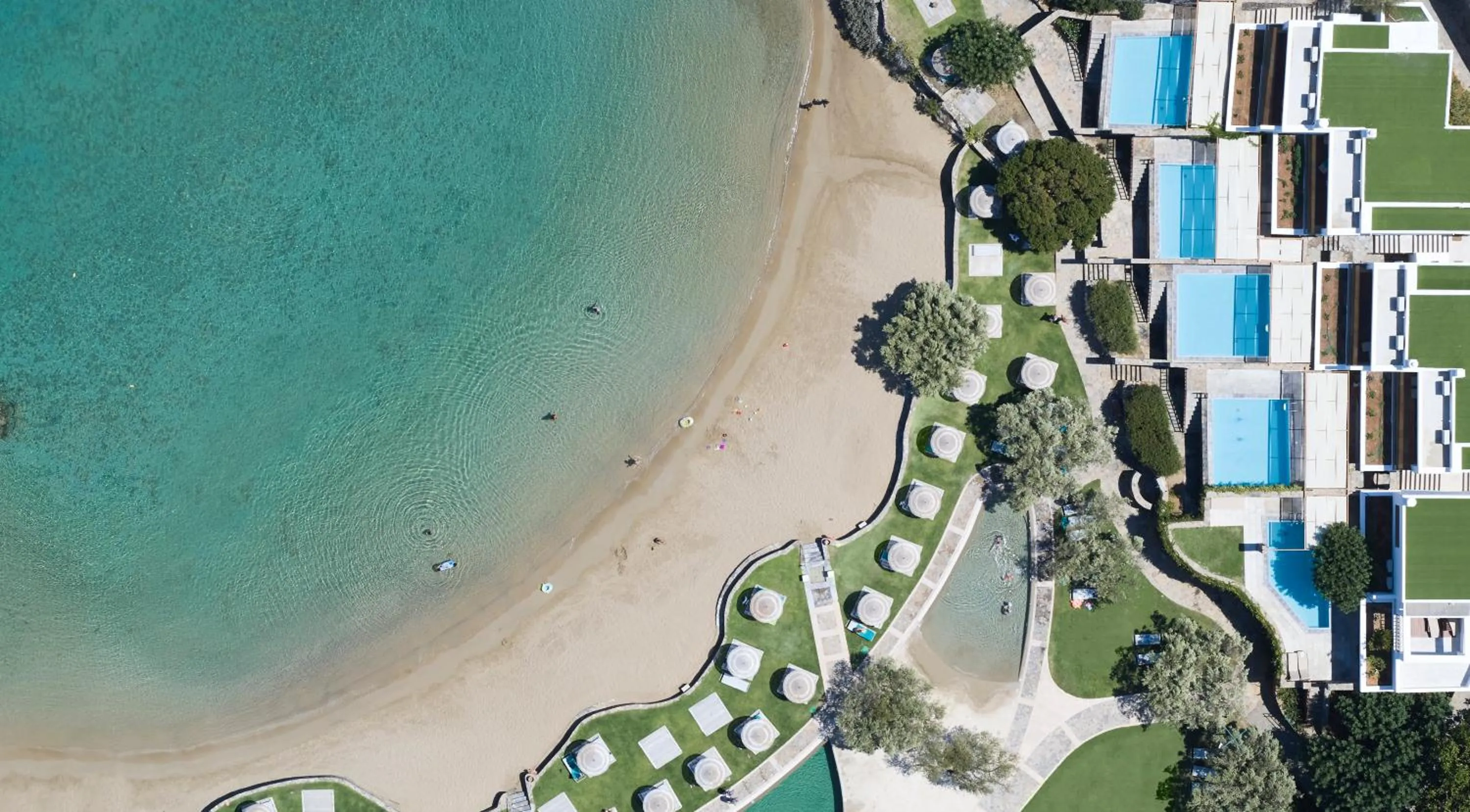 Beach in Elounda Peninsula Luxury Resort, Six Senses Spa