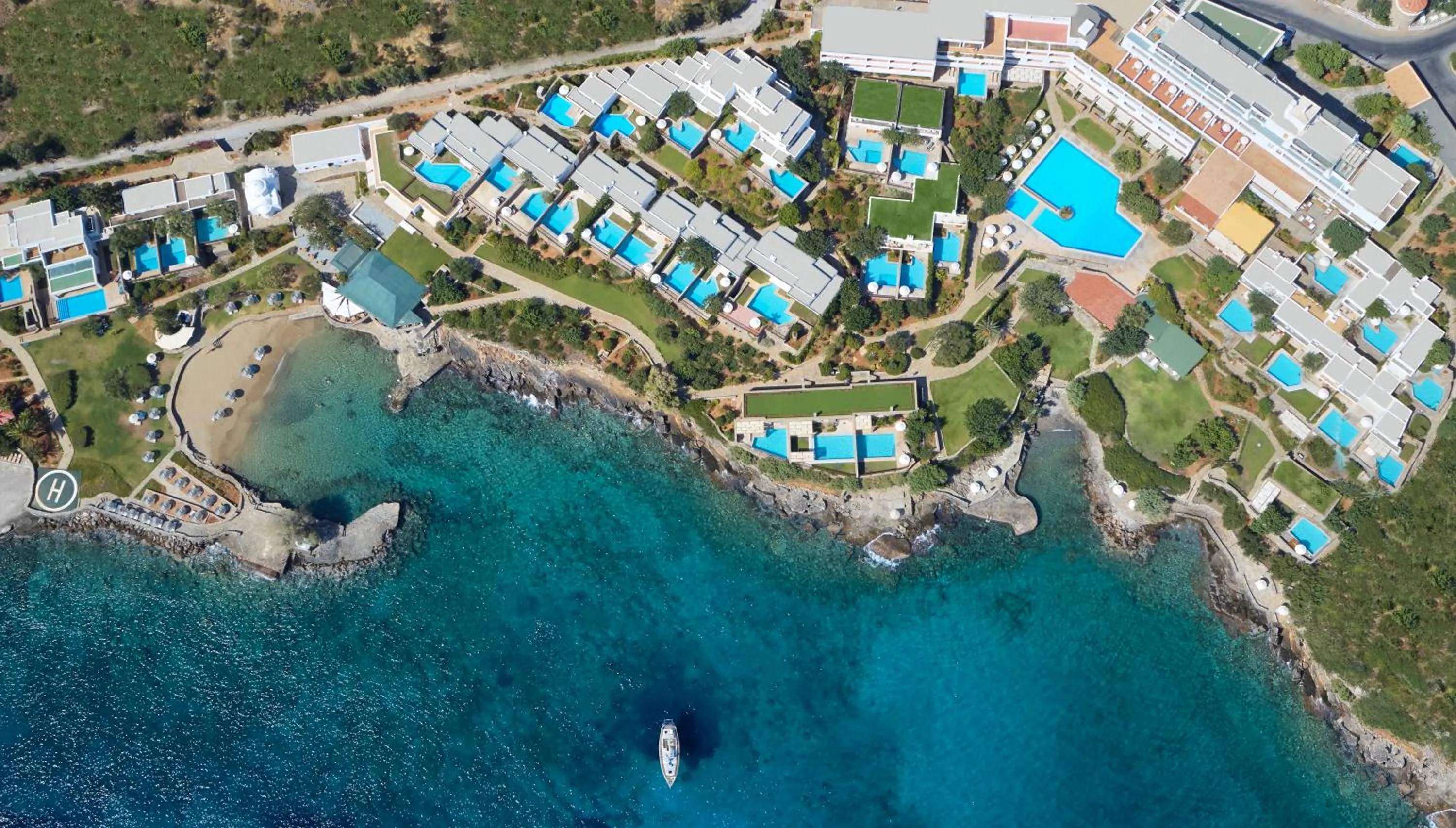 Bird's eye view in Elounda Mare Relais & Châteaux Hotel