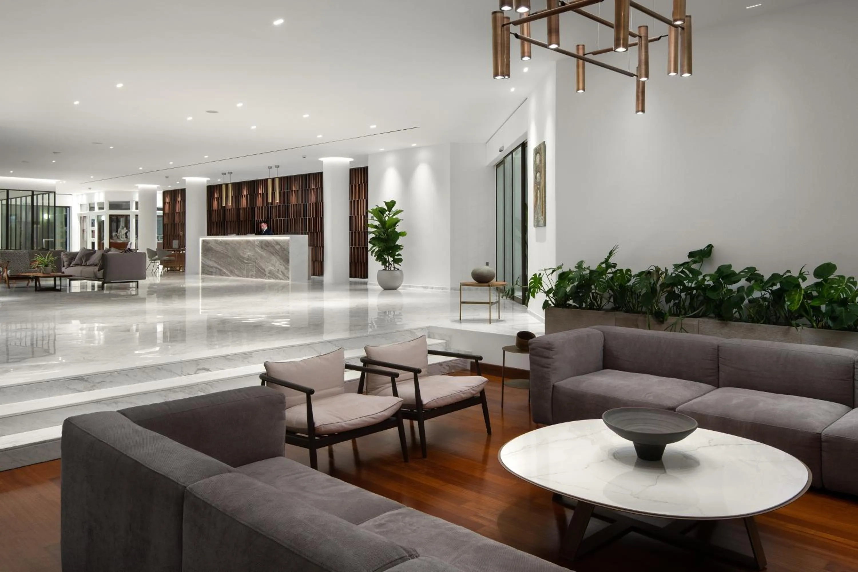 Communal lounge/ TV room in Lindos Mare, Seaside Hotel