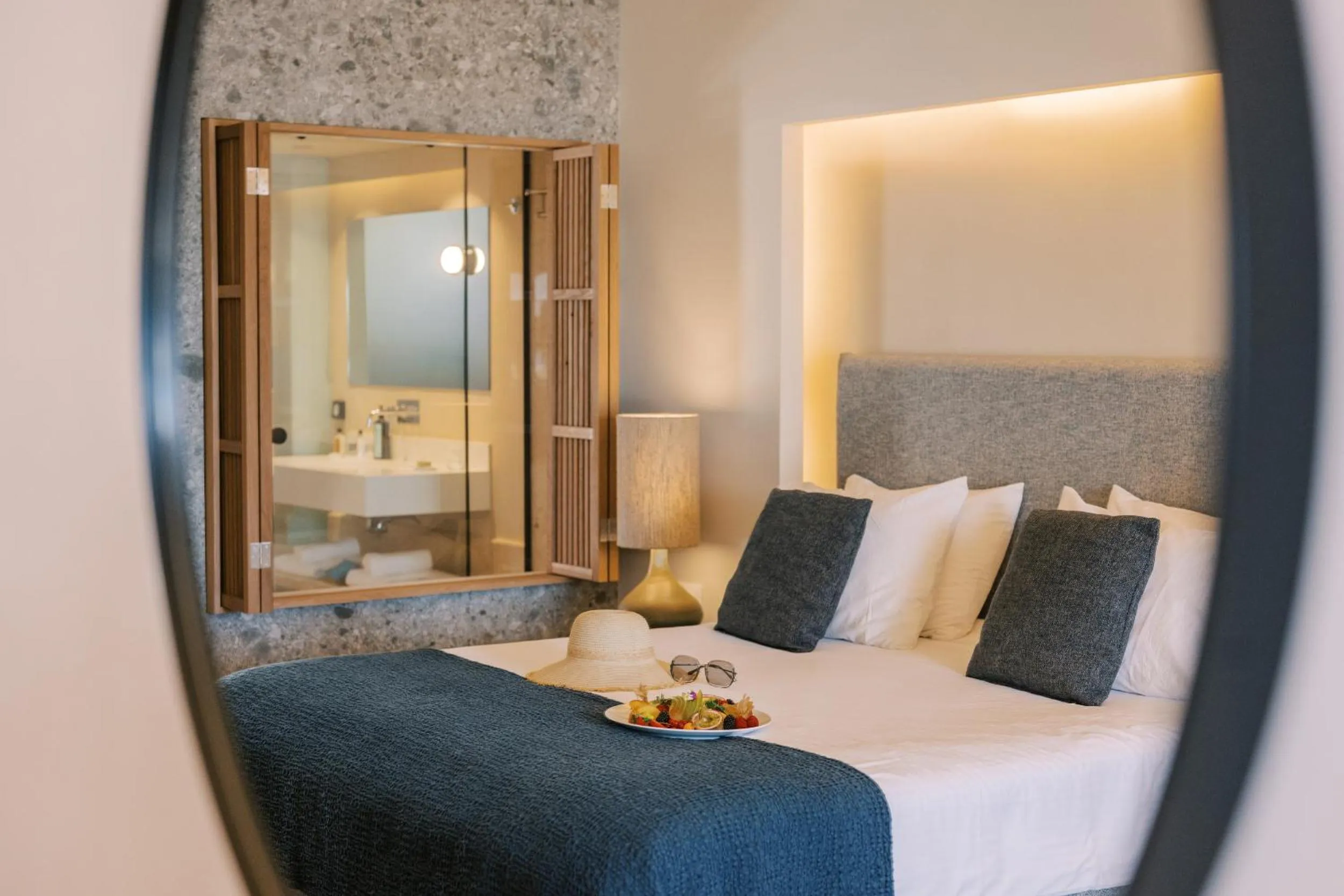 Decorative detail, Bed in Lindos Mare, Seaside Hotel