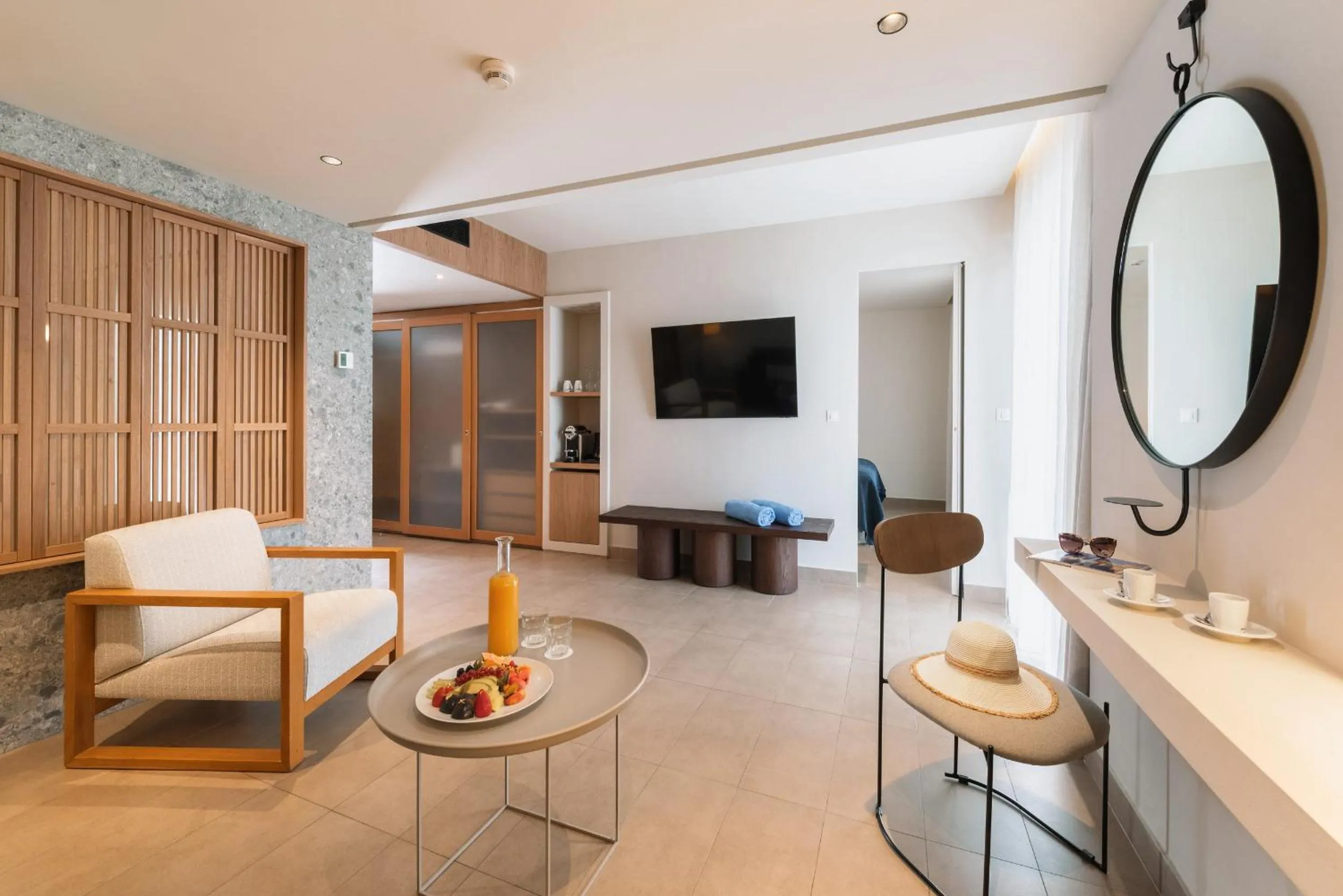 Seating area in Lindos Mare, Seaside Hotel