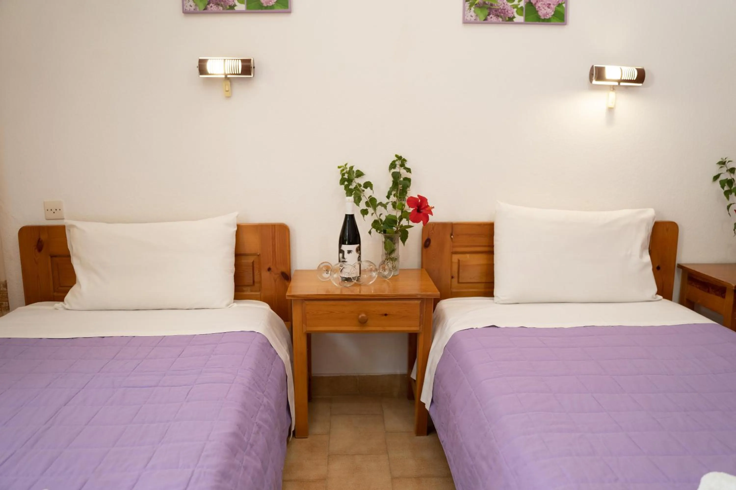 Bed in Dimitris Villa Hotel