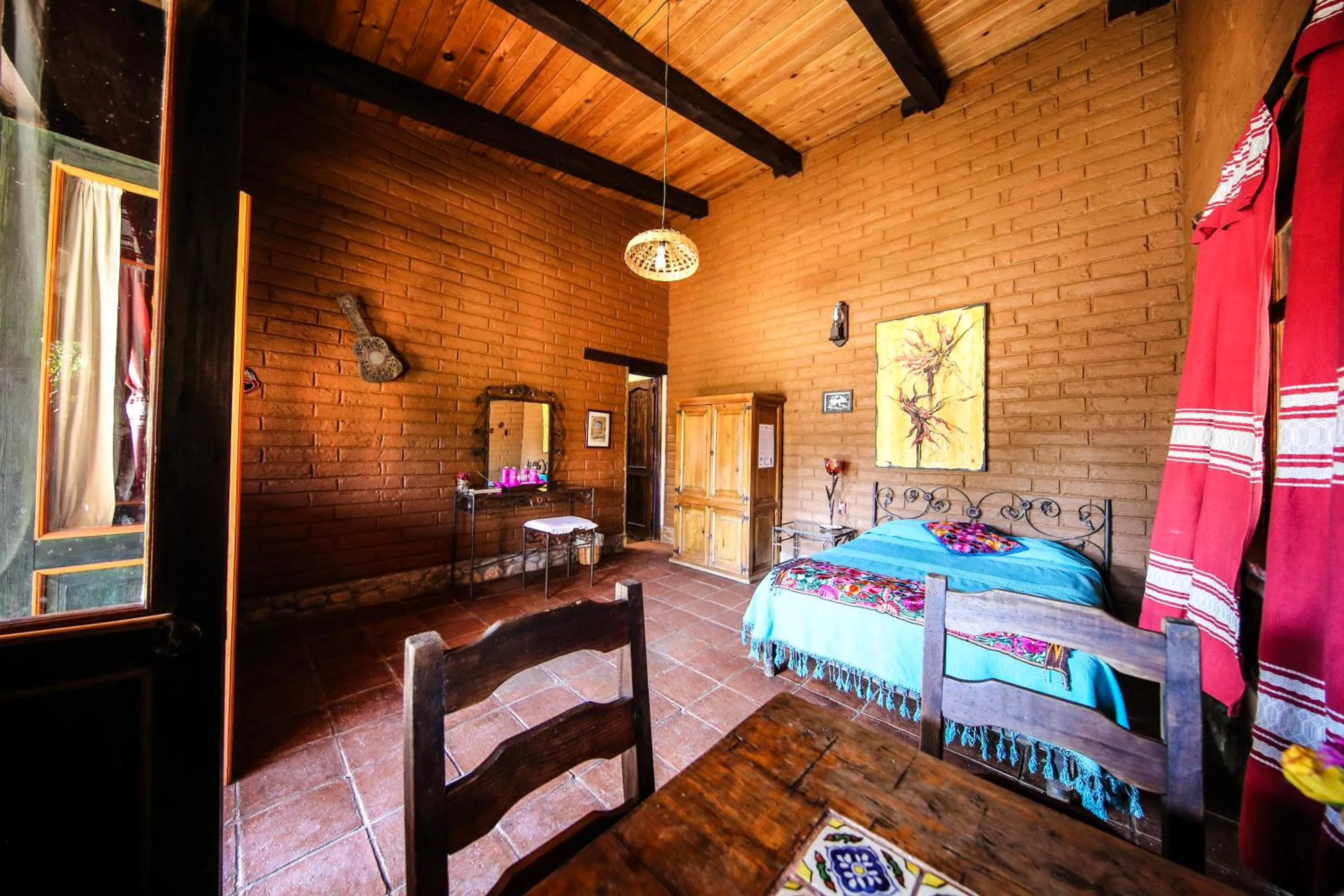 Bed in Huayápam Yù'ú Lodge