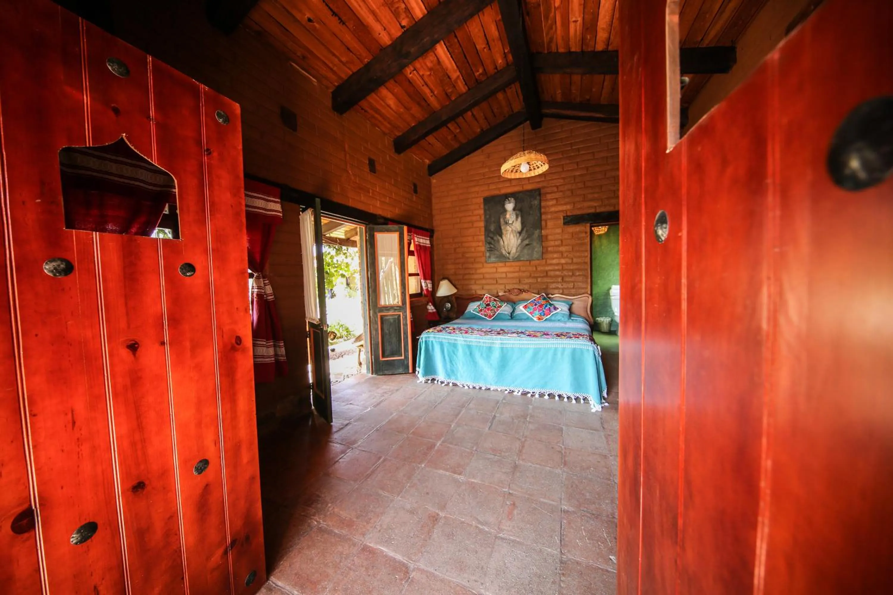 Bed in Huayápam Yù'ú Lodge