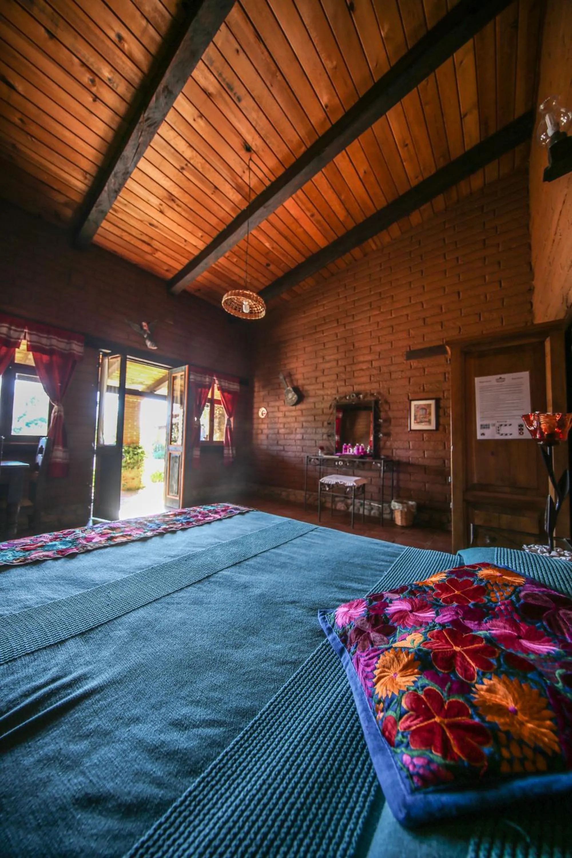 Bed in Huayápam Yù'ú Lodge