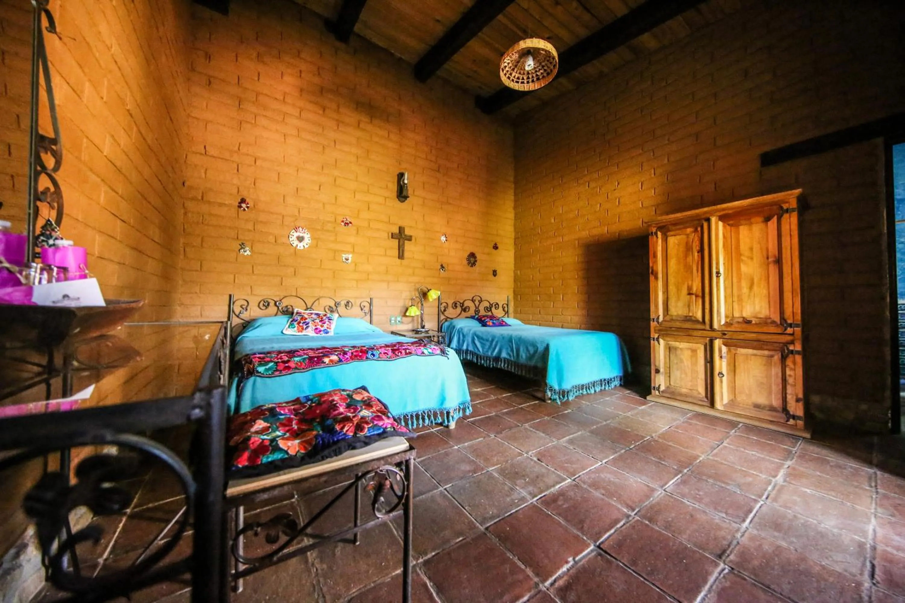 Bed in Huayápam Yù'ú Lodge