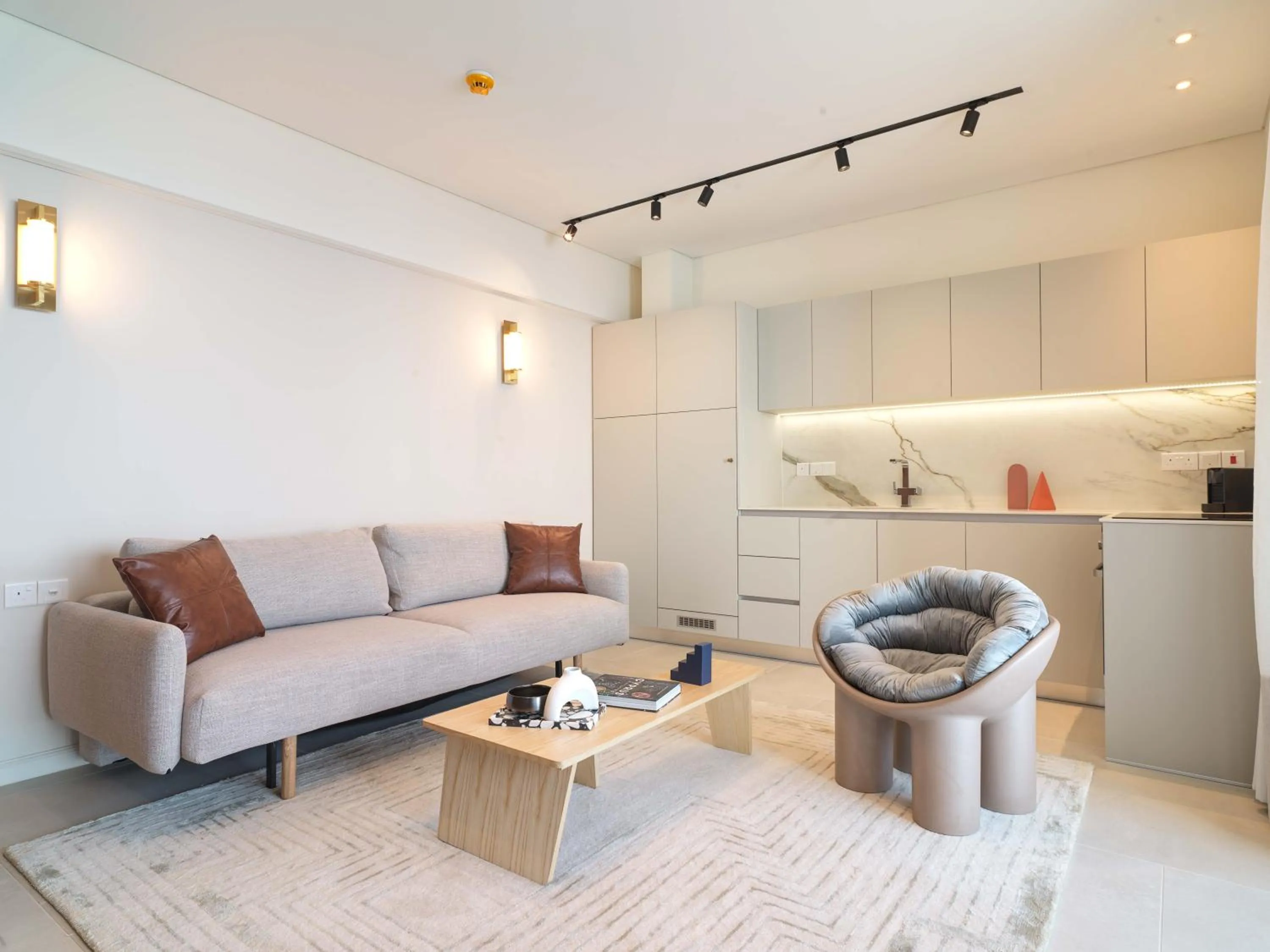 Kitchen or kitchenette in LIV Mackenzie Beach Suites Larnaca ADULTS ONLY