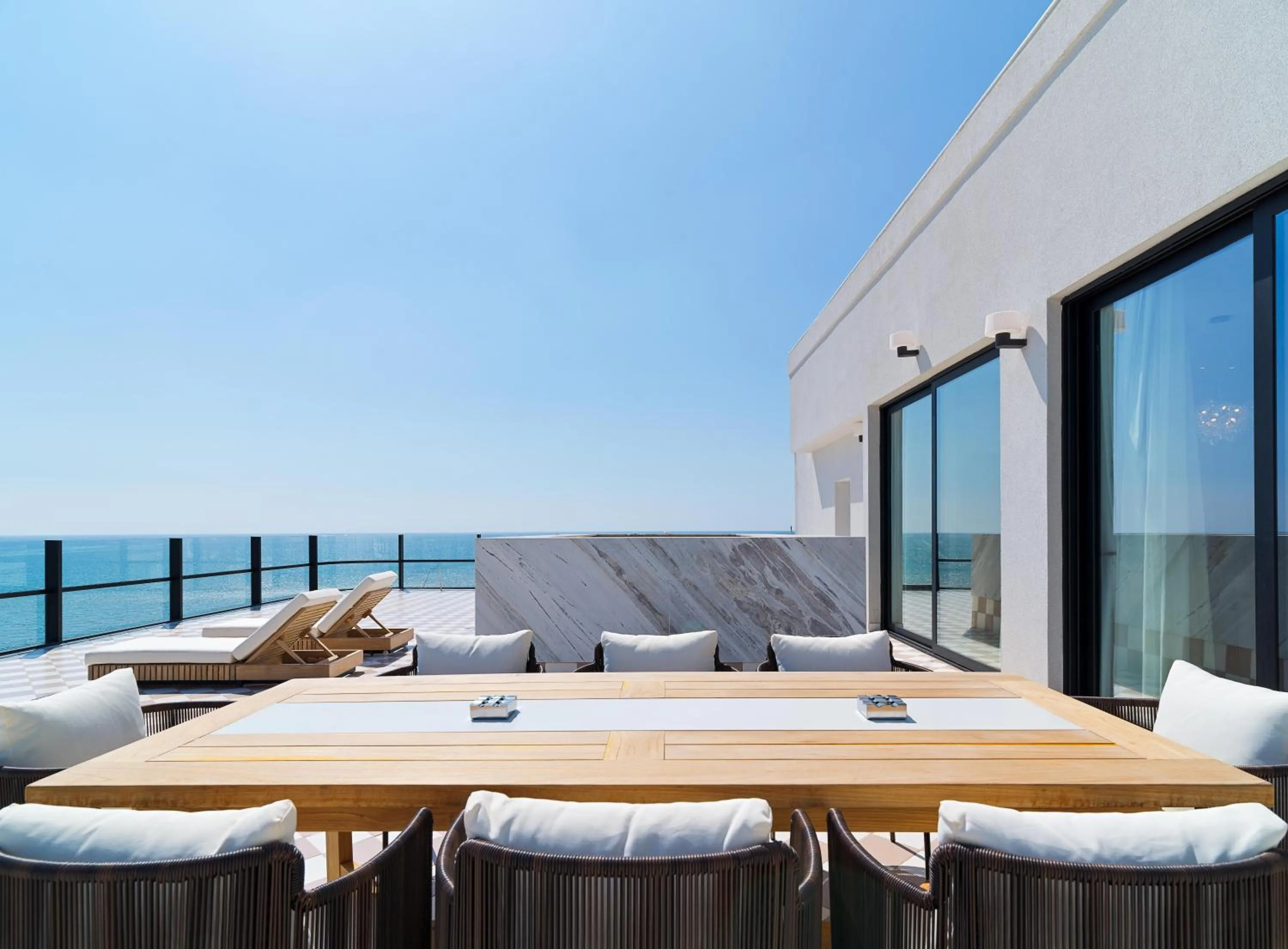 Patio in LIV Mackenzie Beach Suites Larnaca ADULTS ONLY