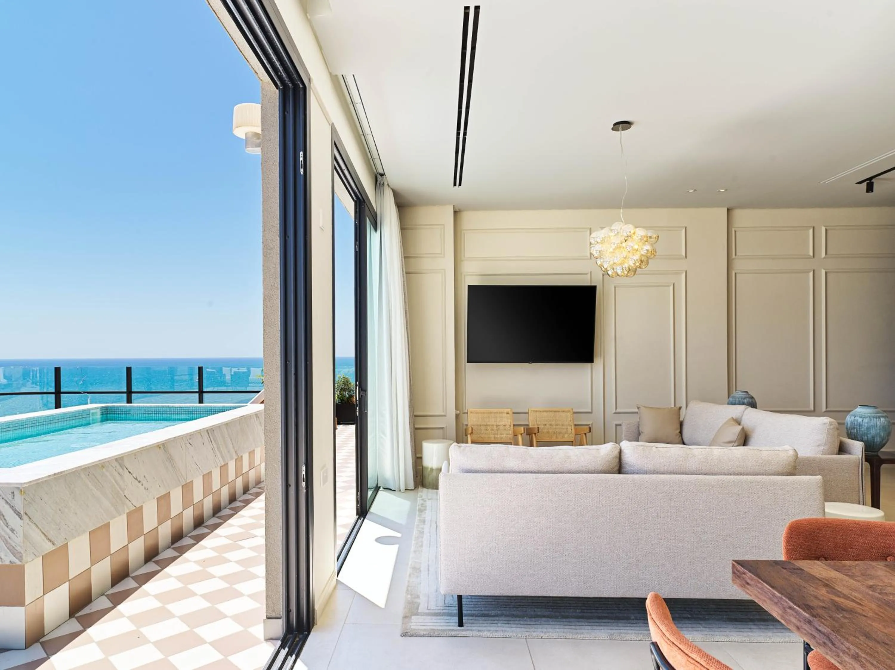 Patio in LIV Mackenzie Beach Suites Larnaca ADULTS ONLY