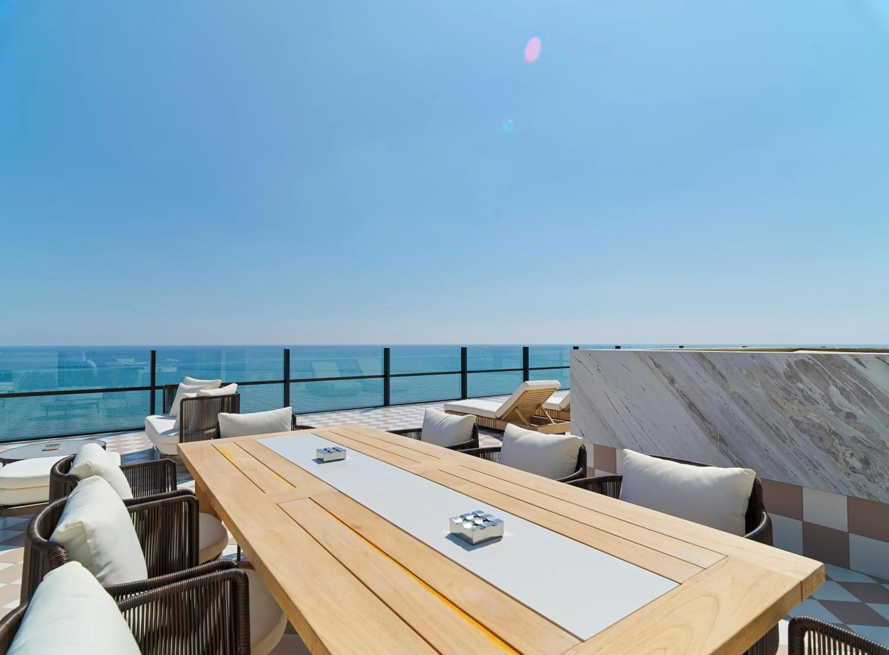 Patio in LIV Mackenzie Beach Suites Larnaca ADULTS ONLY