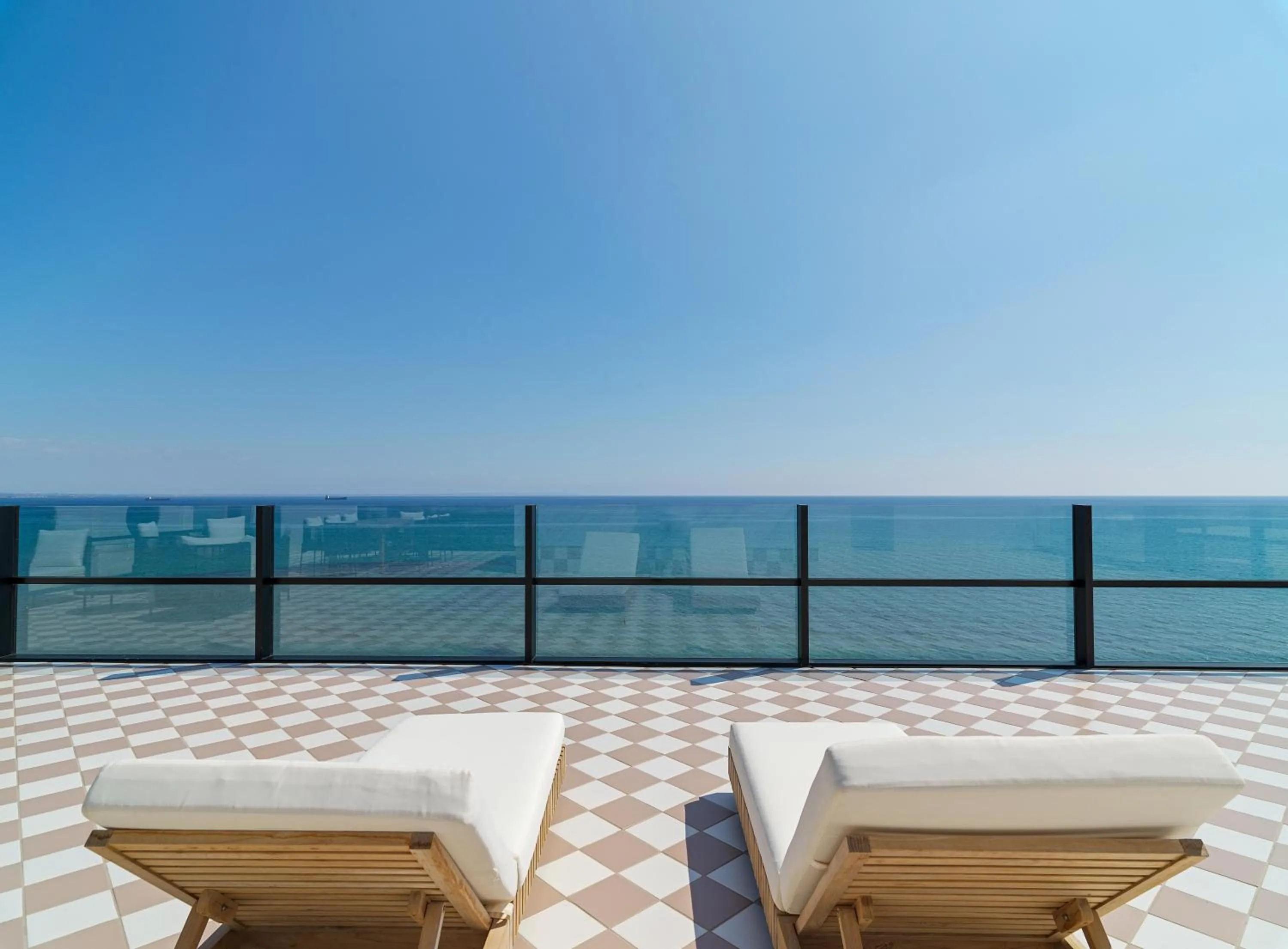 Patio in LIV Mackenzie Beach Suites Larnaca ADULTS ONLY