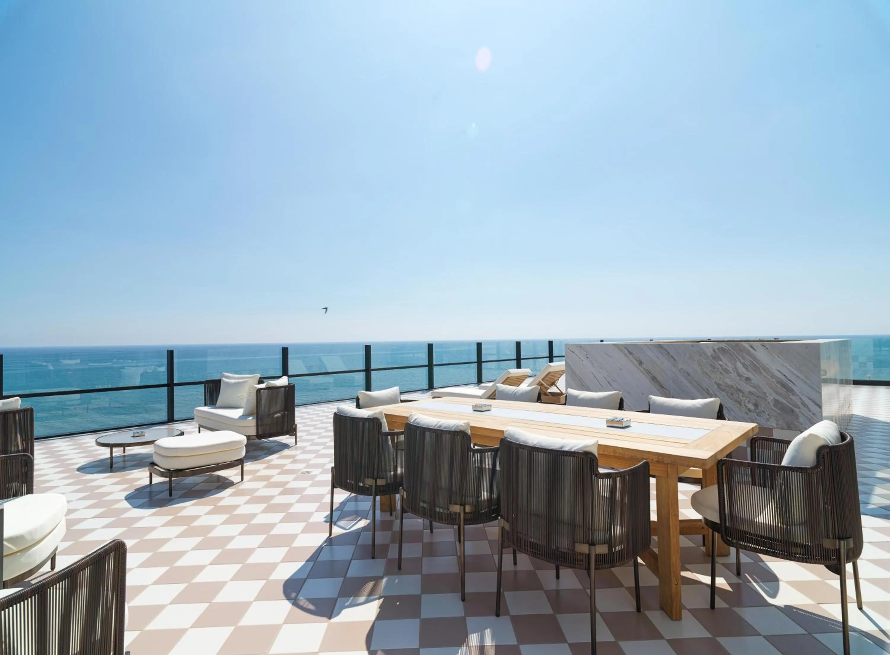 Patio in LIV Mackenzie Beach Suites Larnaca ADULTS ONLY