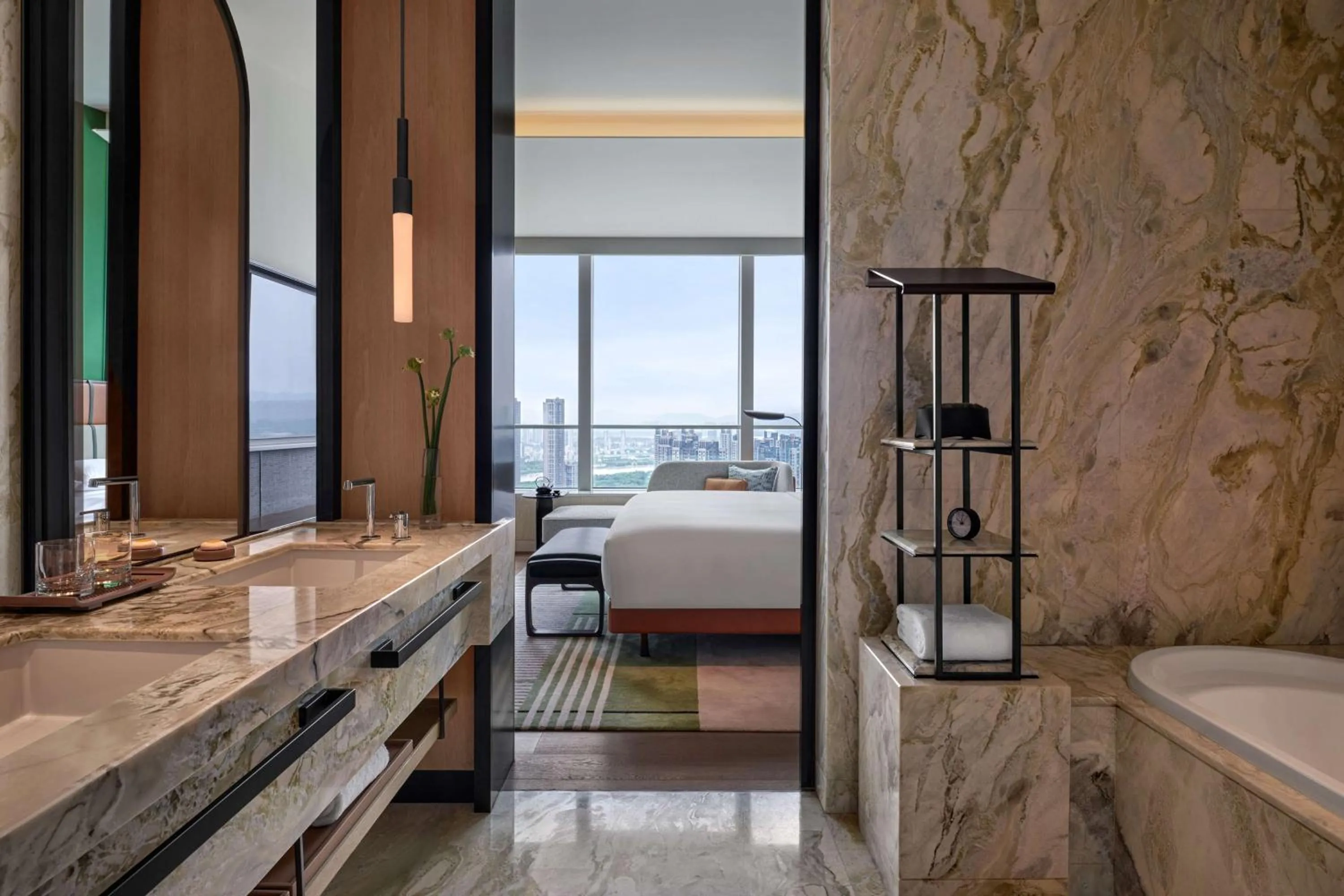 Bathroom, Bed in Andaz Nanjing Hexi, By Hyatt