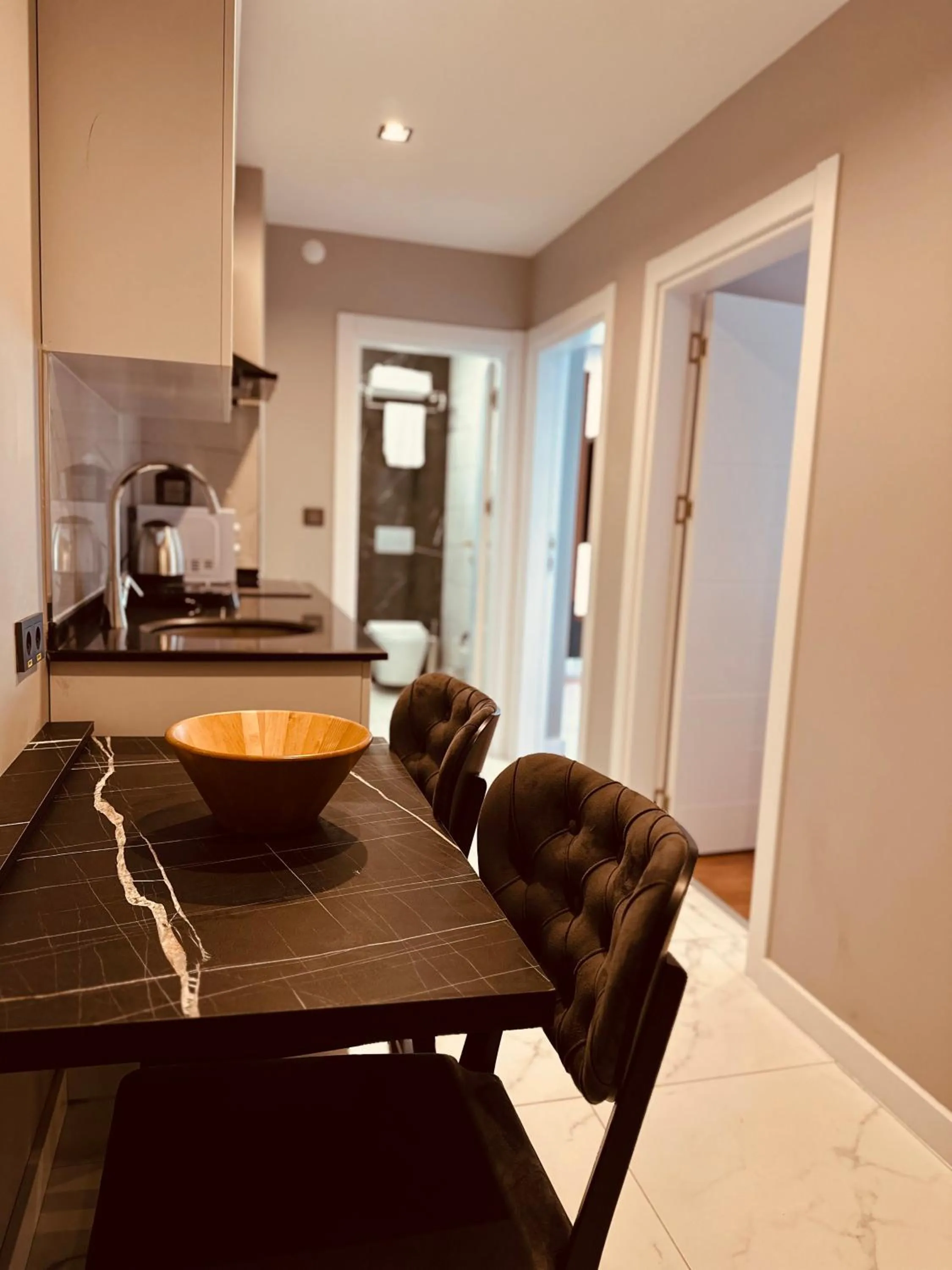 Kitchen or kitchenette in Golden Inn Airport - TRABZON