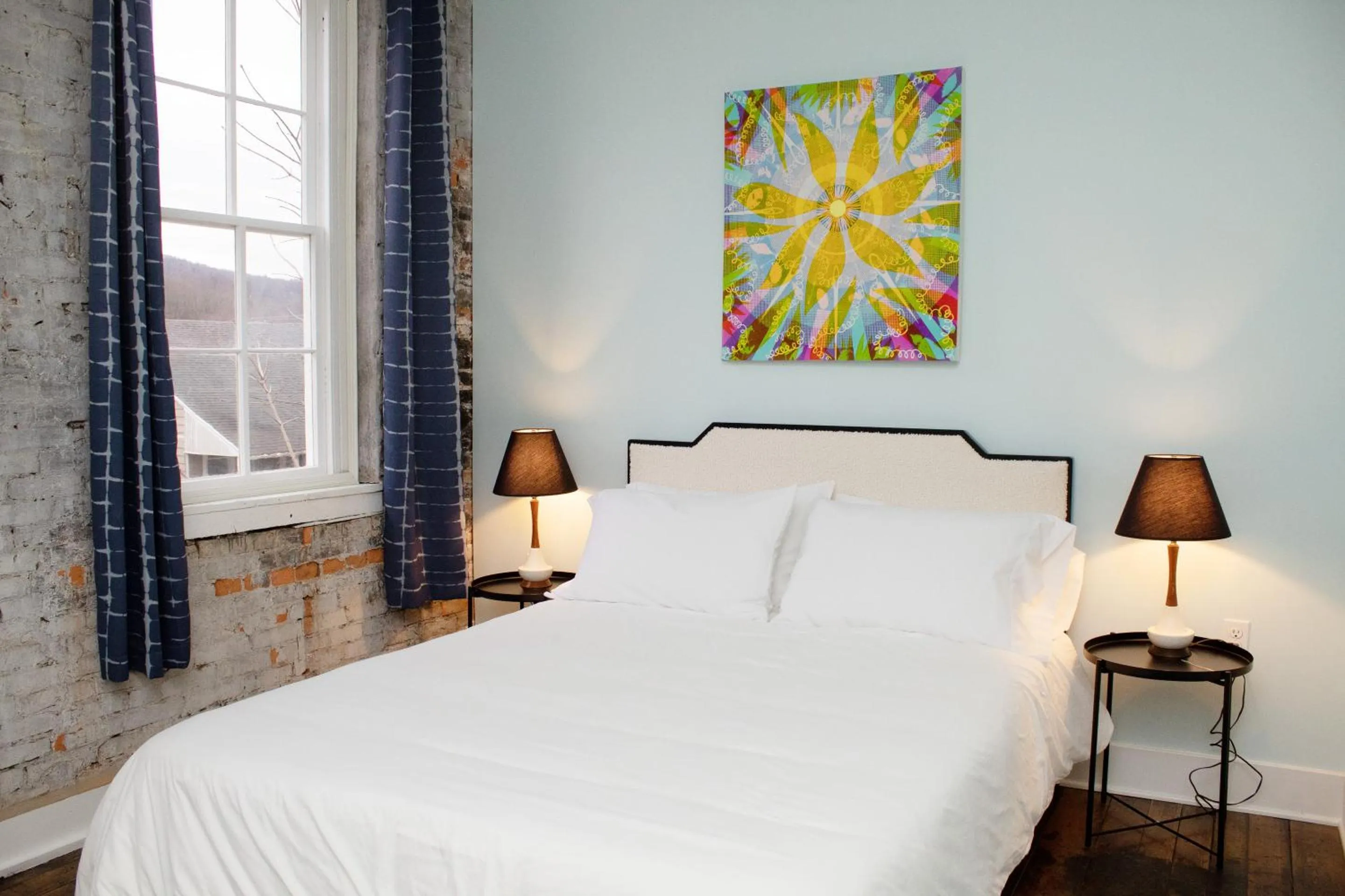 Bedroom, Bed in Bischoff Inn - Former 1870 Furniture Factory Now 5 Room Boutique Hotel
