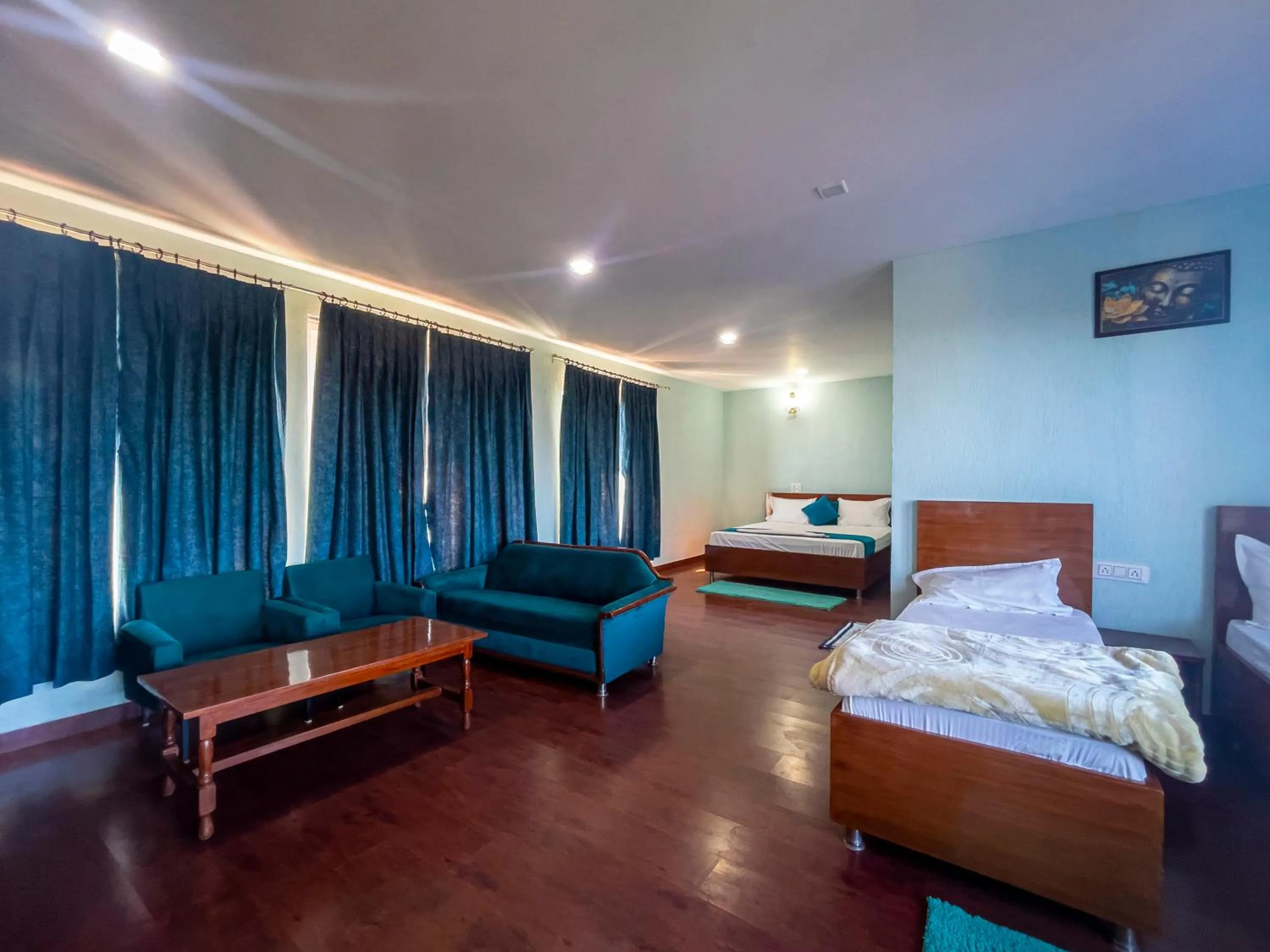 View (from property/room), Bed in PinnacleHouse kanatal Uttarakhand