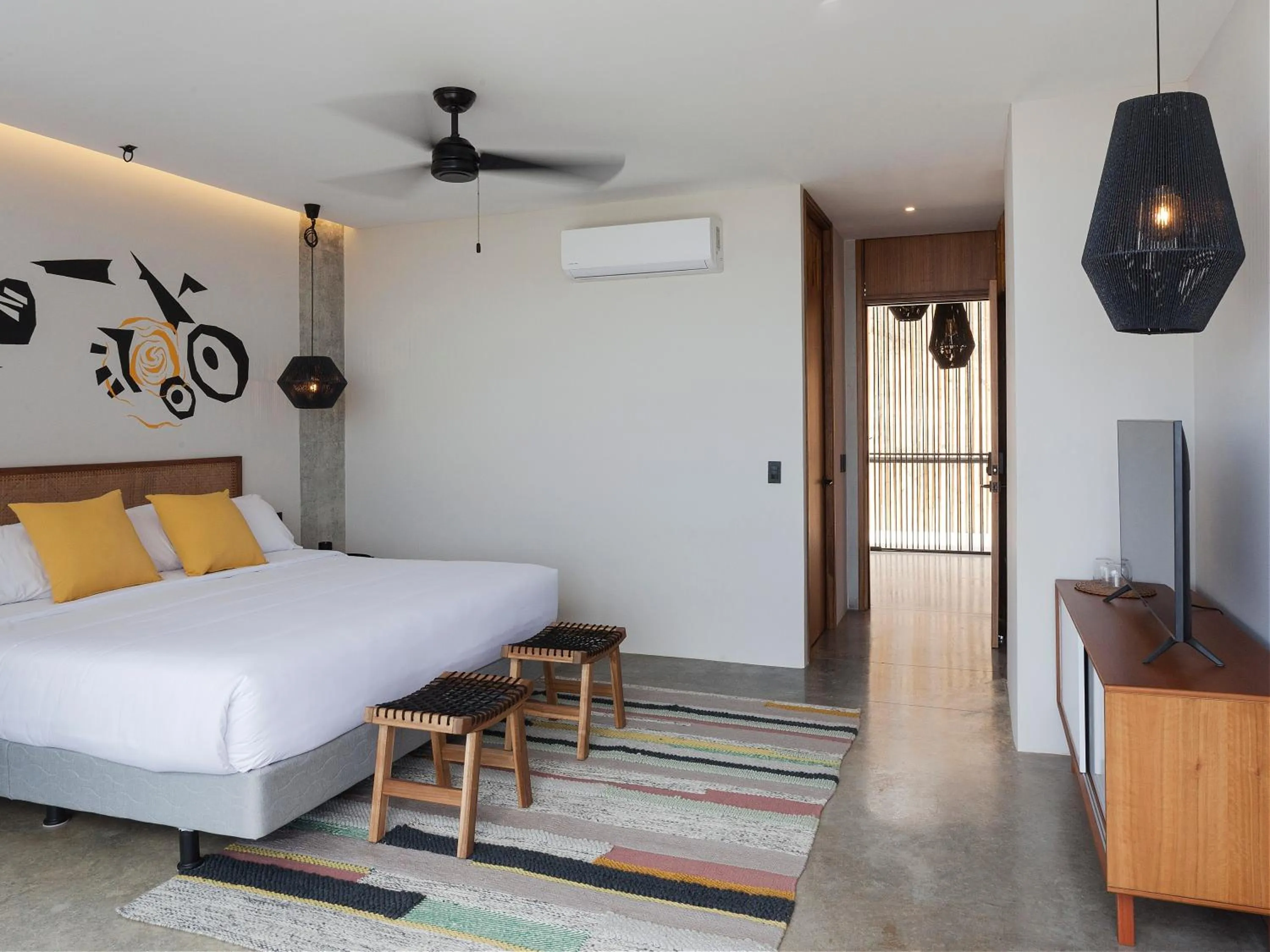 Bed in Eolia Sustainable Design Hotel