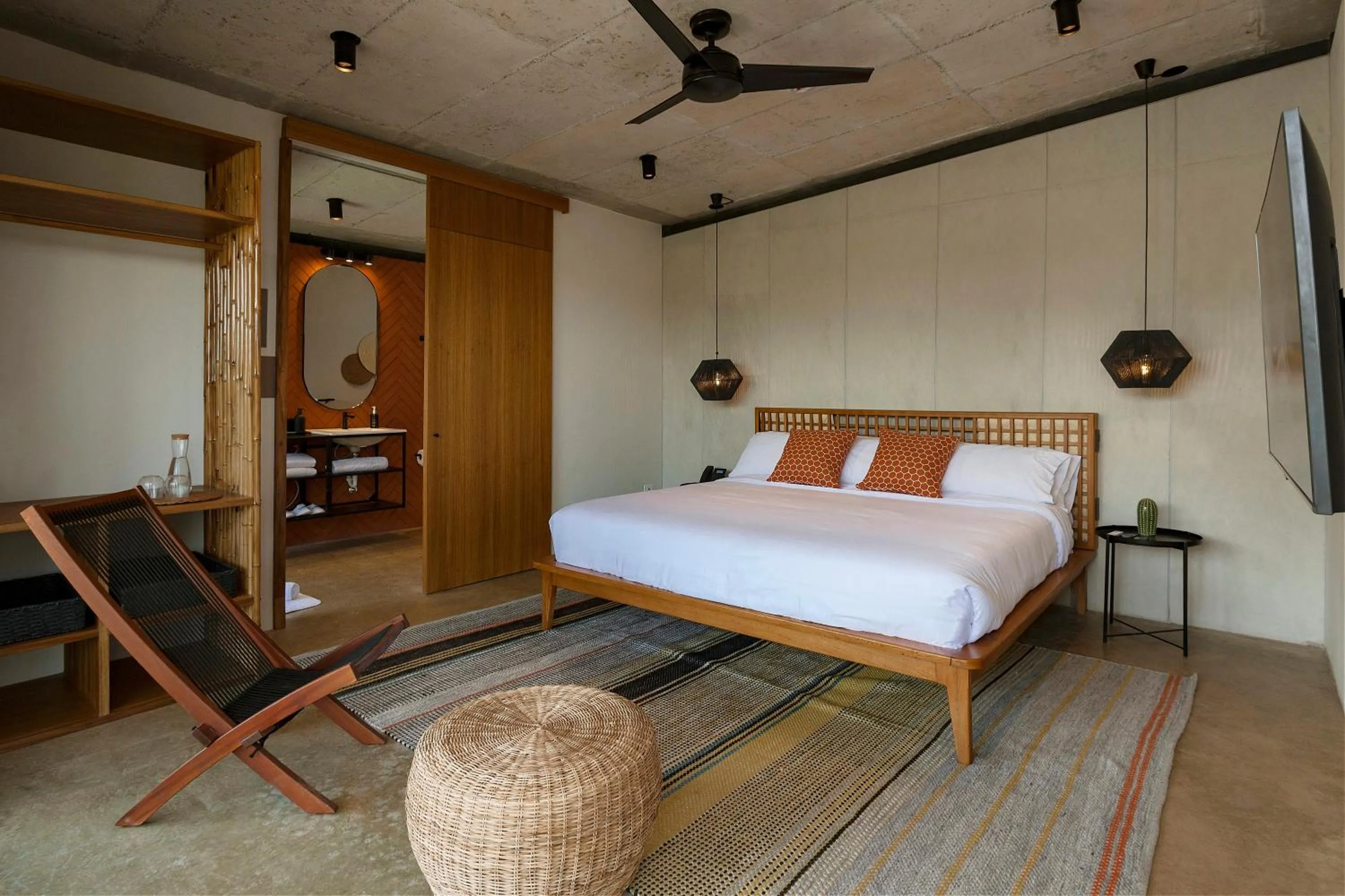 Bed in Eolia Sustainable Design Hotel