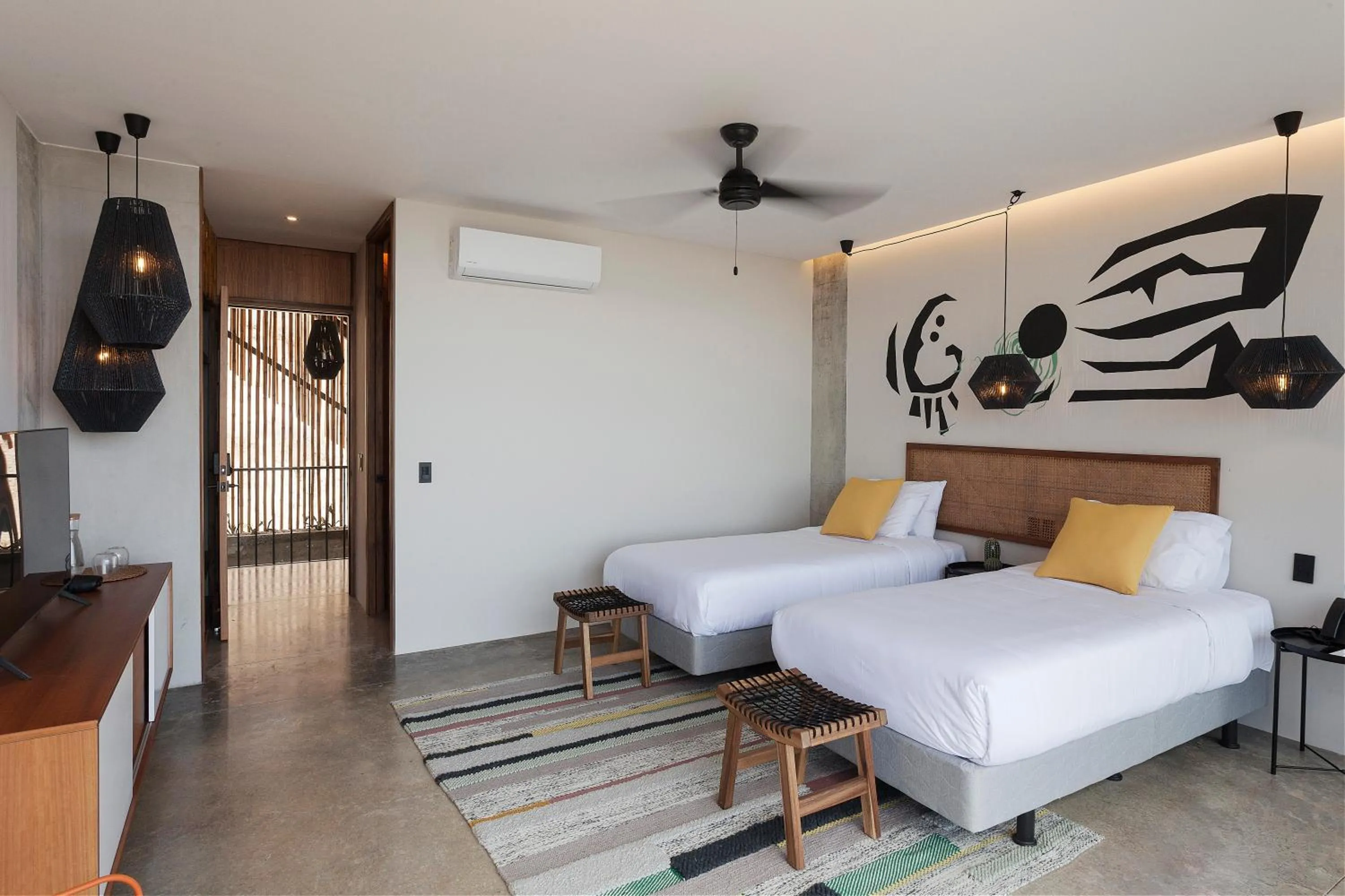 Bed in Eolia Sustainable Design Hotel