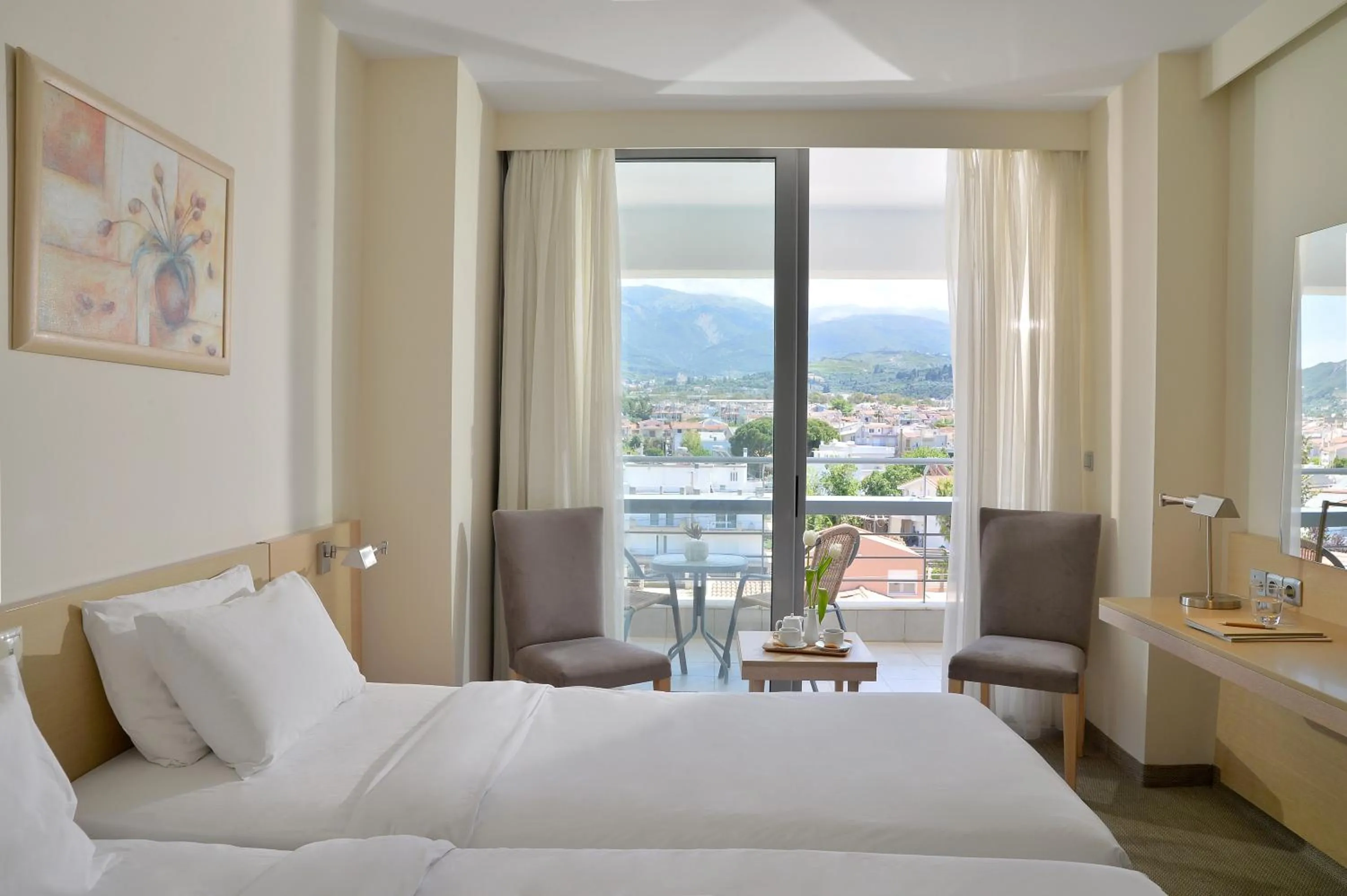 Bed in Airotel Achaia Beach