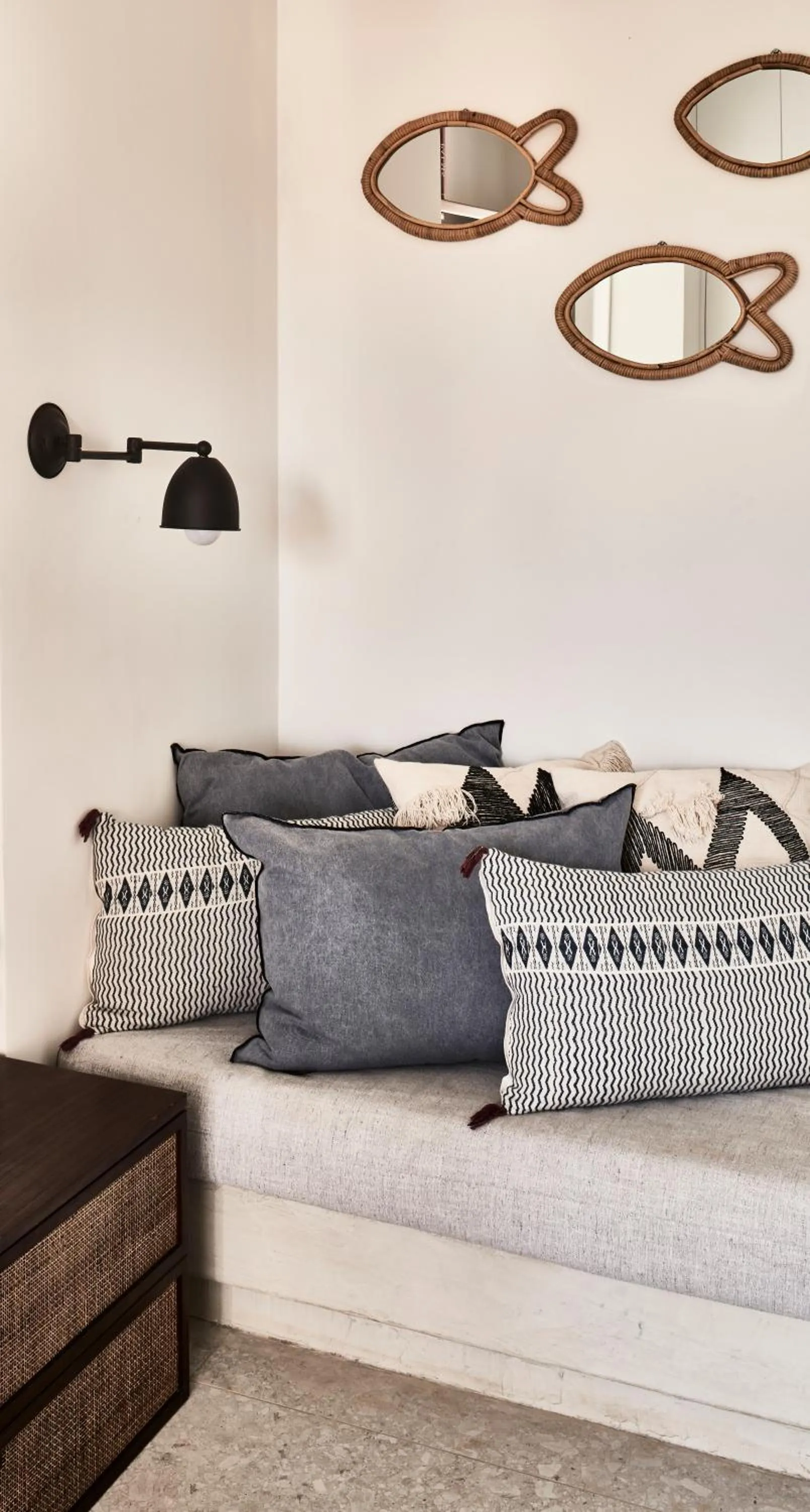 Living room in Phāea Cretan Malia, a Member of Design Hotels