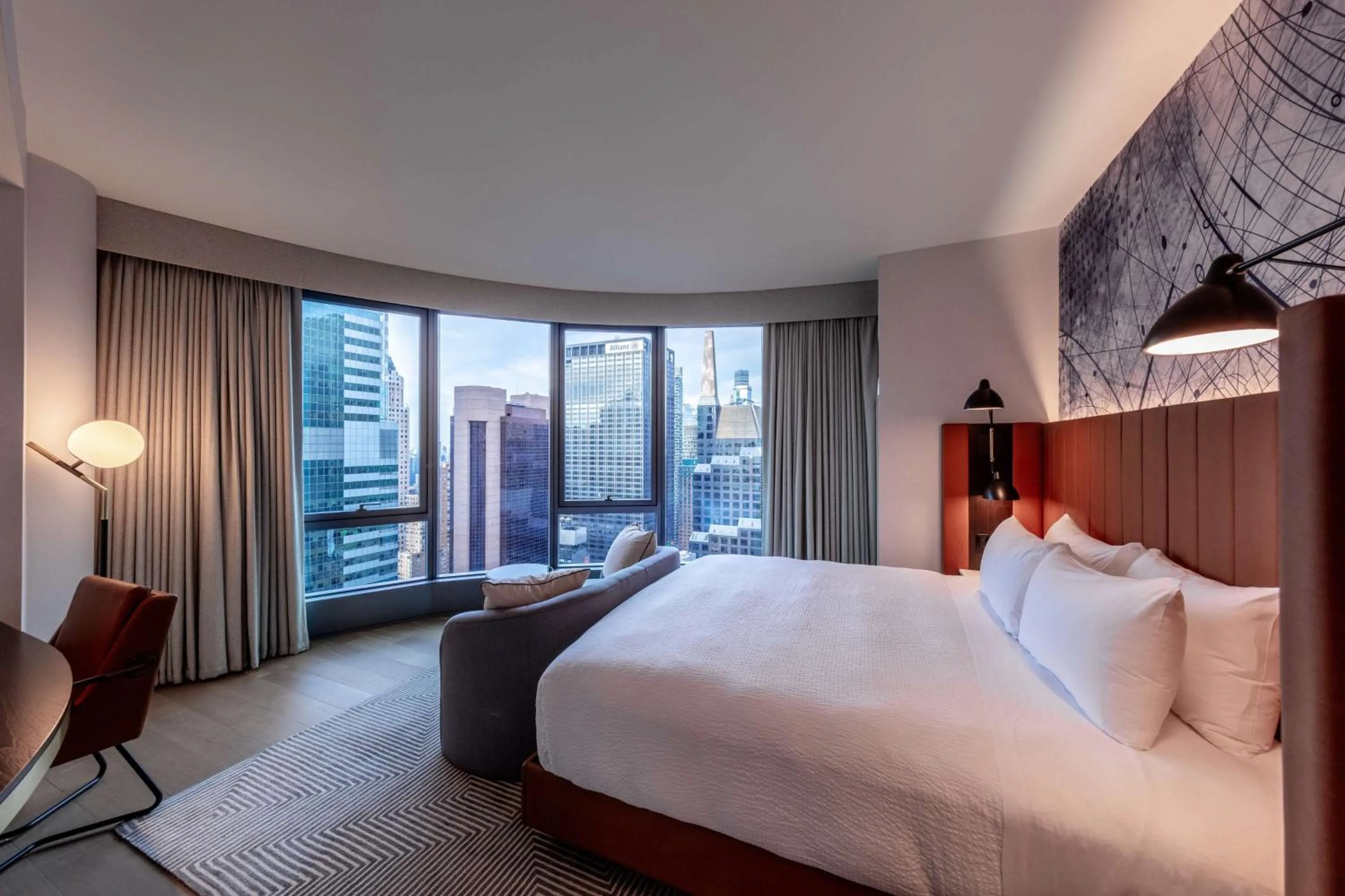 Living room, Bed in Tempo By Hilton New York Times Square