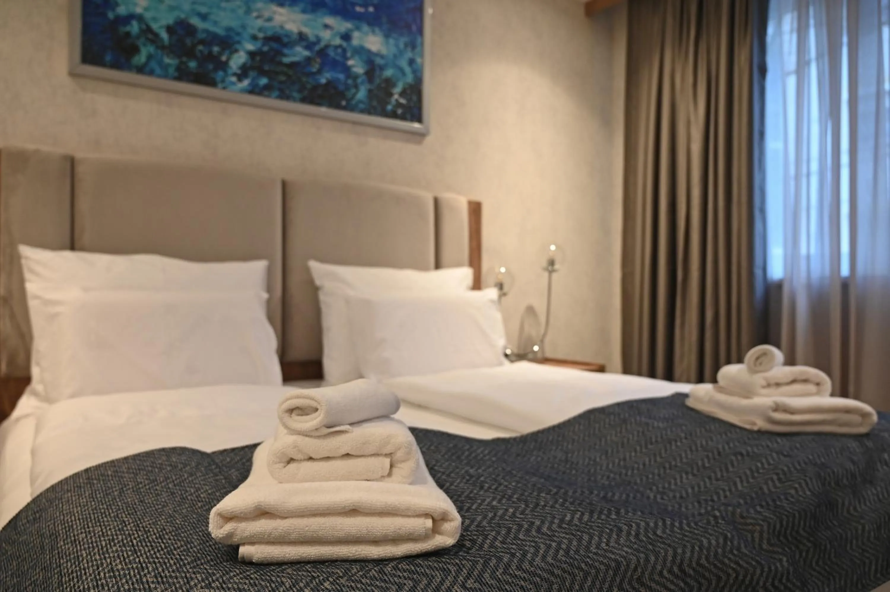 Bed in Hotel Foldana