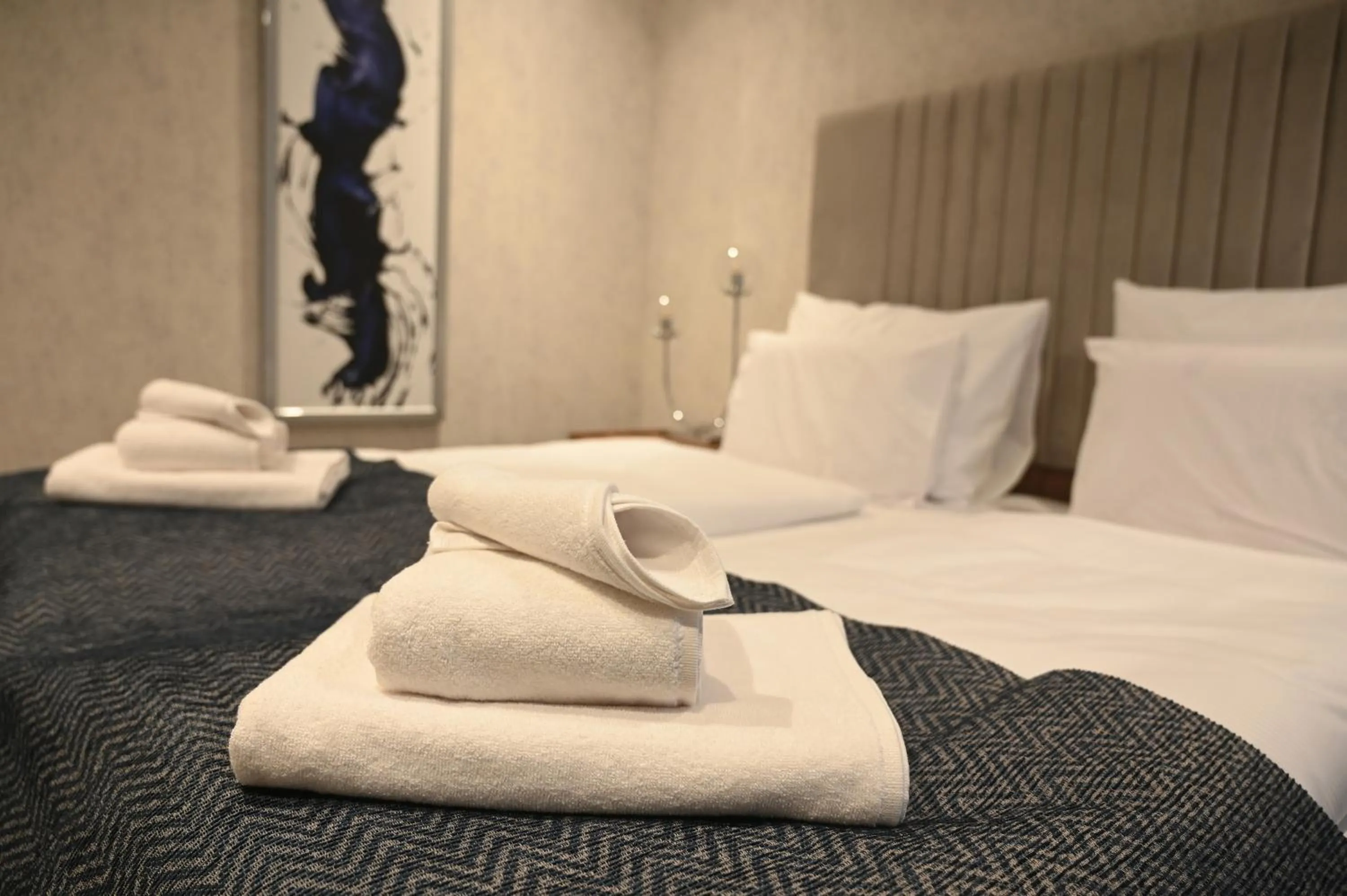 Bed in Hotel Foldana