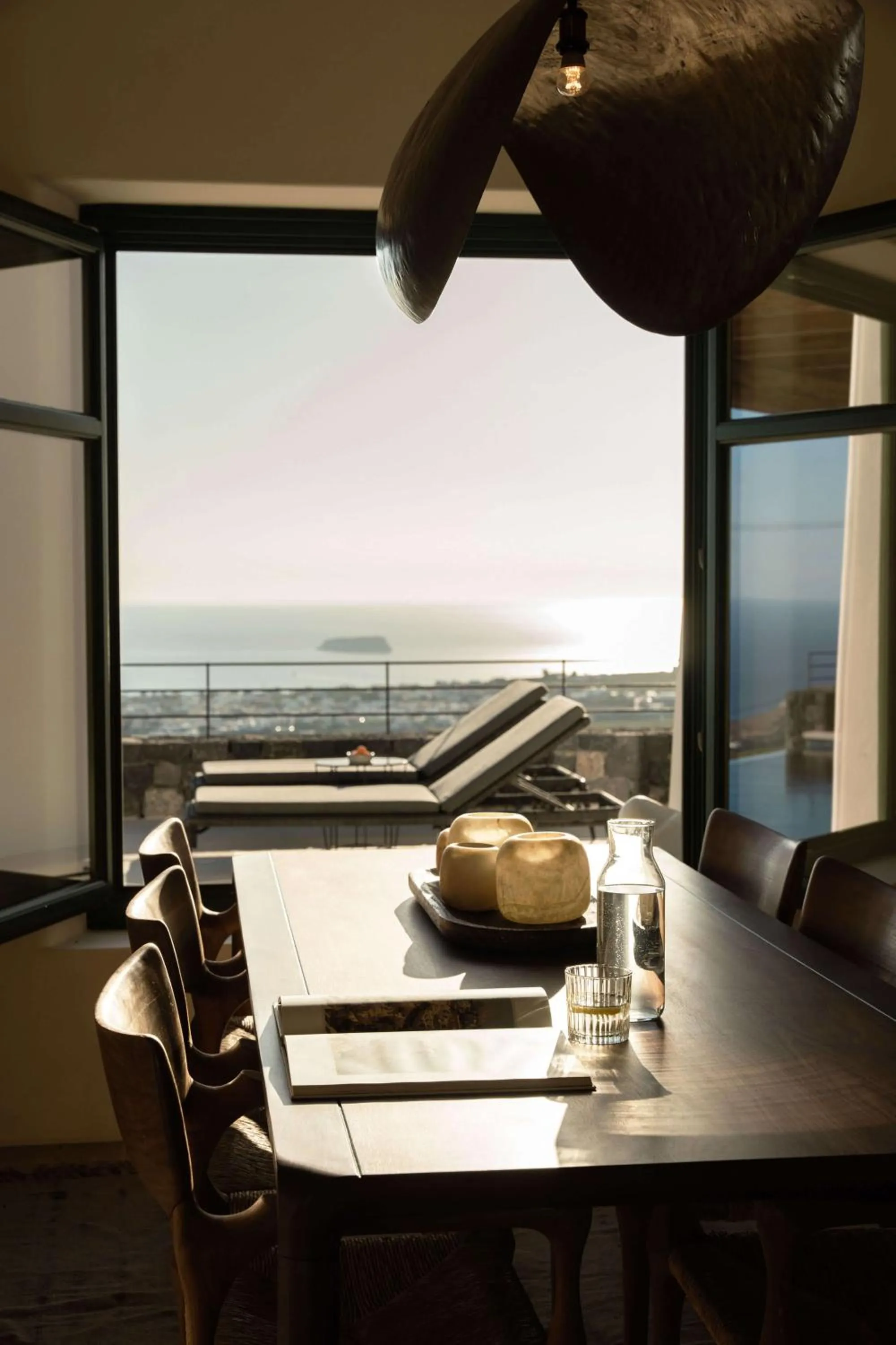 Dining area in Patina Vivera Estate Santorini