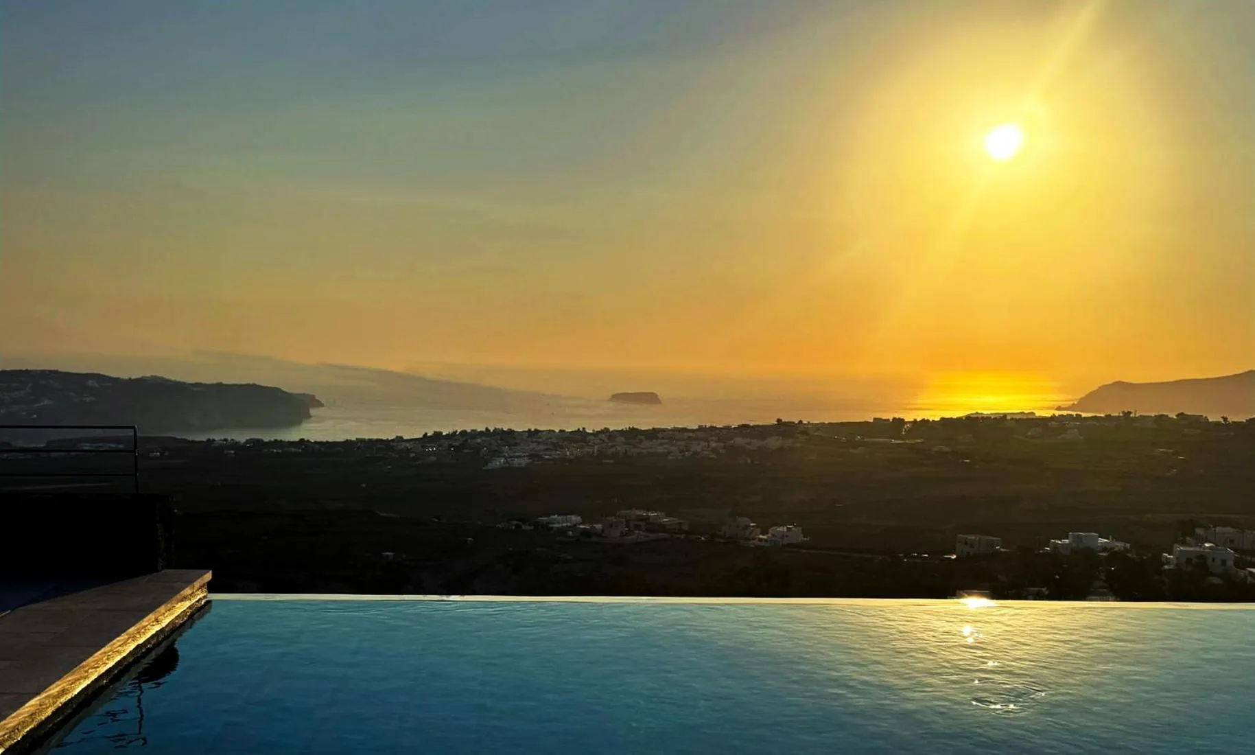 Pool view in Patina Vivera Estate Santorini