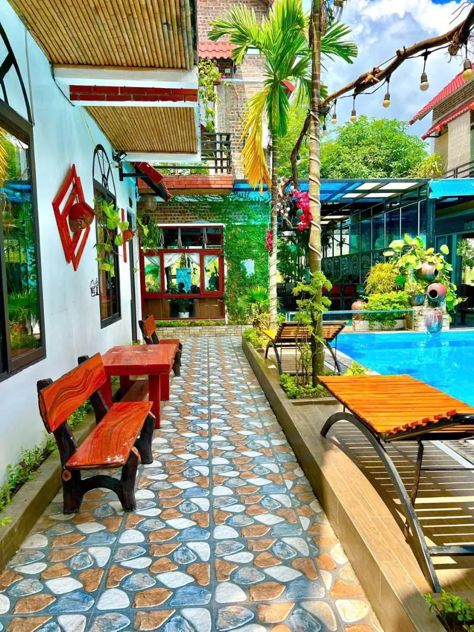 sunbed in Tam Coc Mandala Villa & Homestay