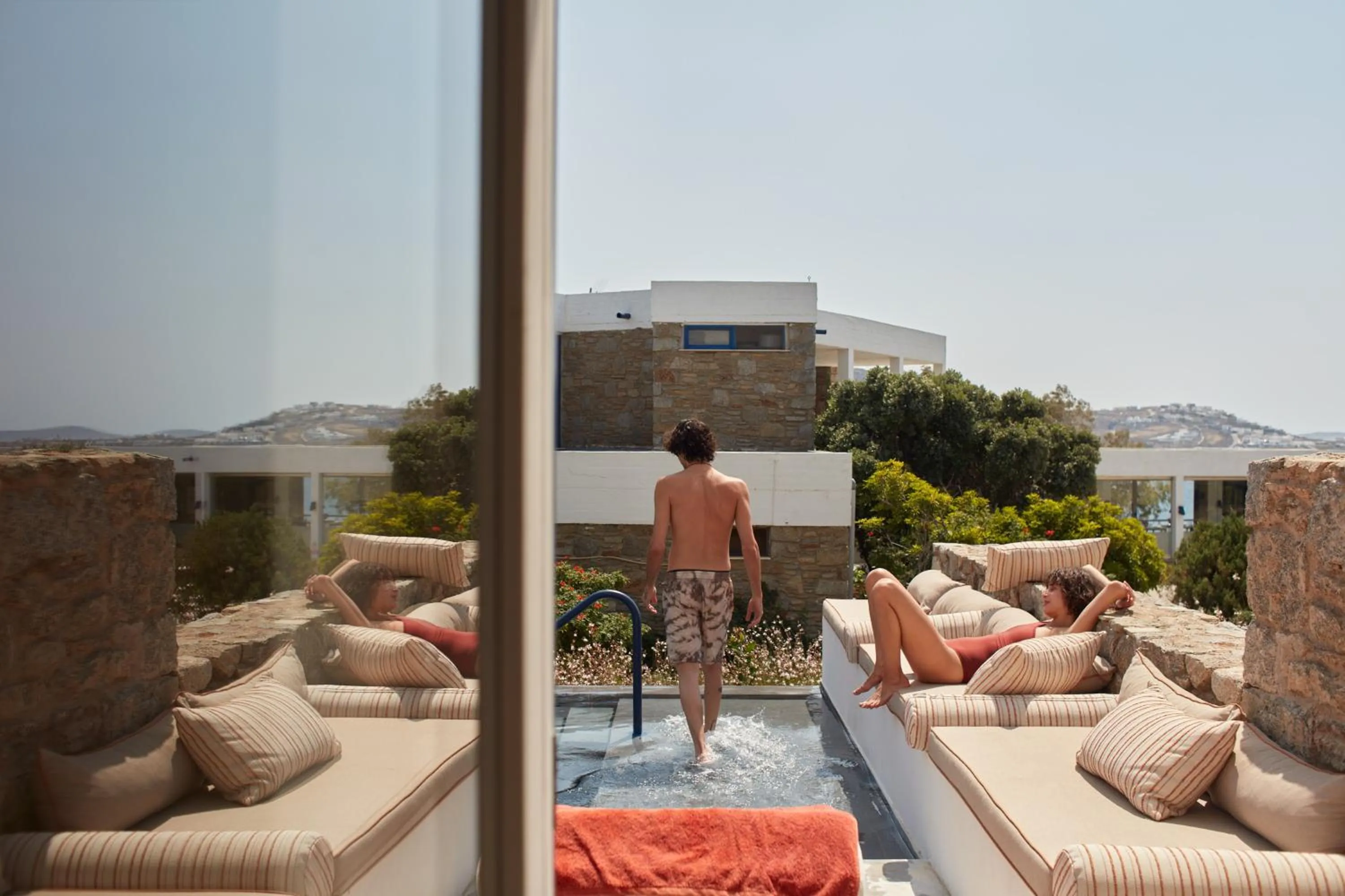 Seating area in Mykonos Theoxenia, a Member of Design Hotels