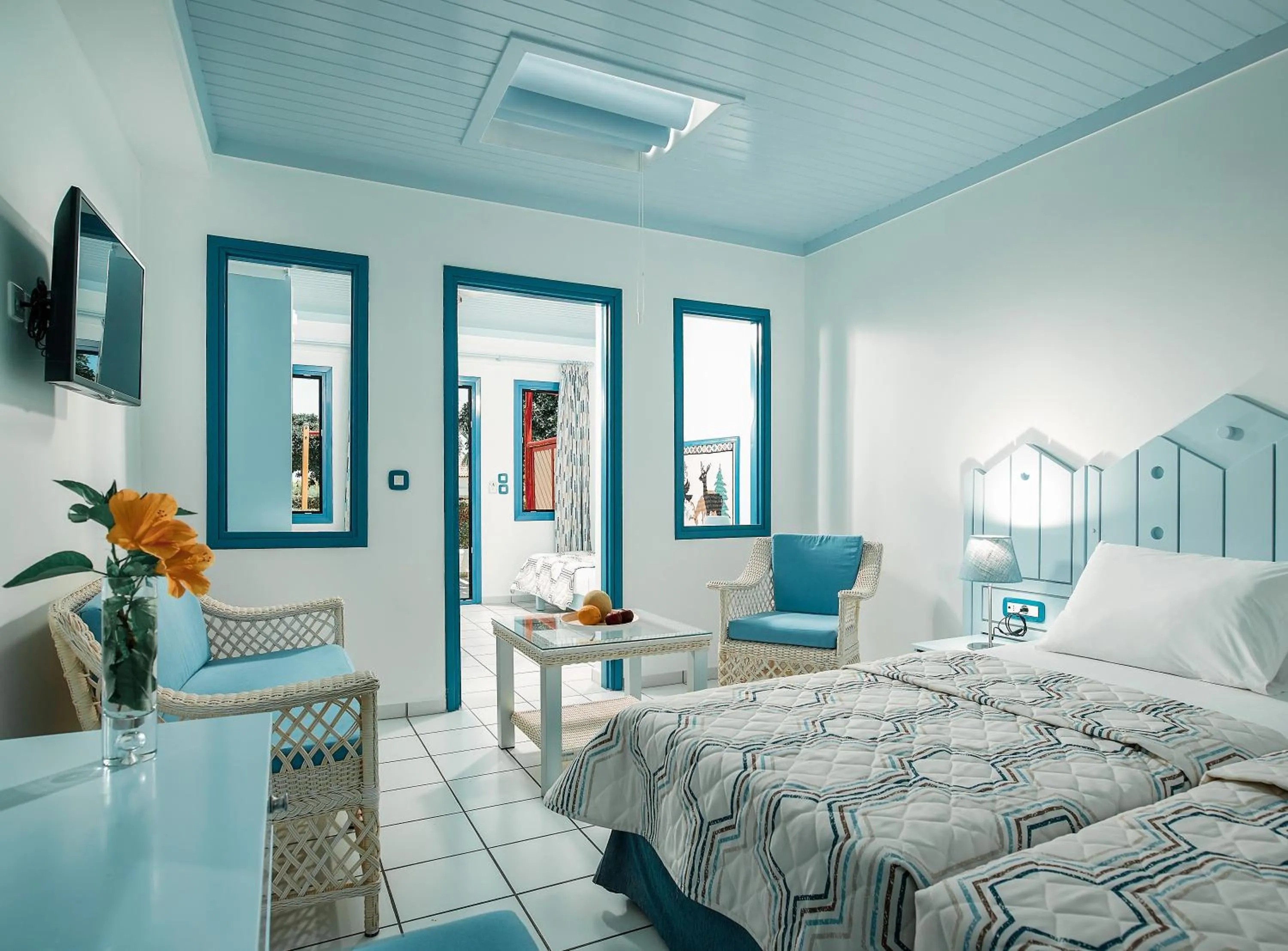 Photo of the whole room, Bed in Canvas by Mitsis Cretan Village