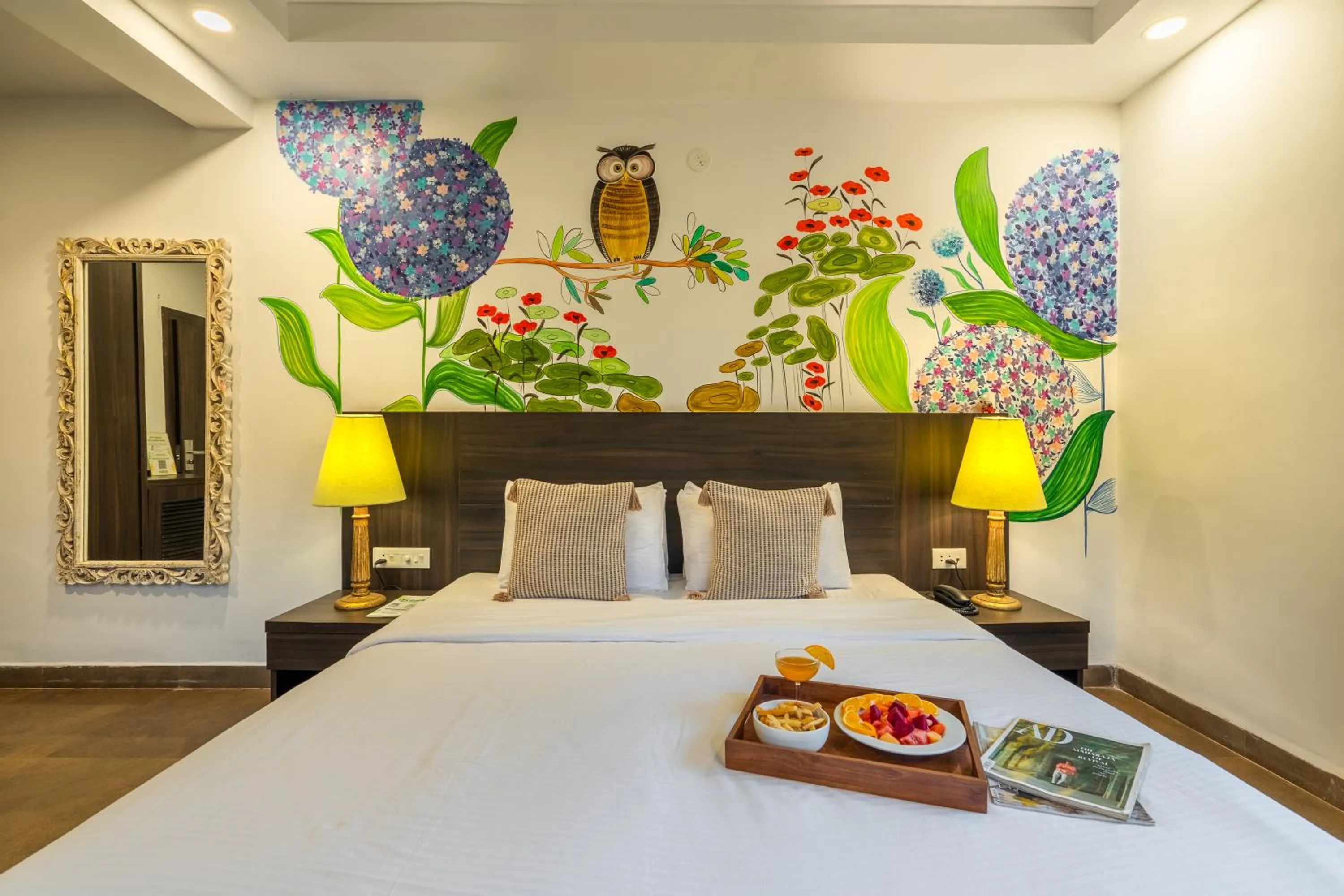 Bed in Locomo Boutique, Morjim - Cozy tropical stay, near beach