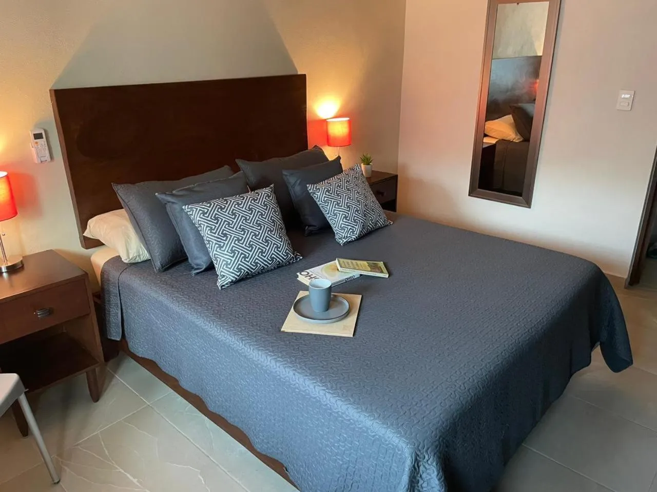 Bed in Departamento Céntrico y Moderno en Cancún.