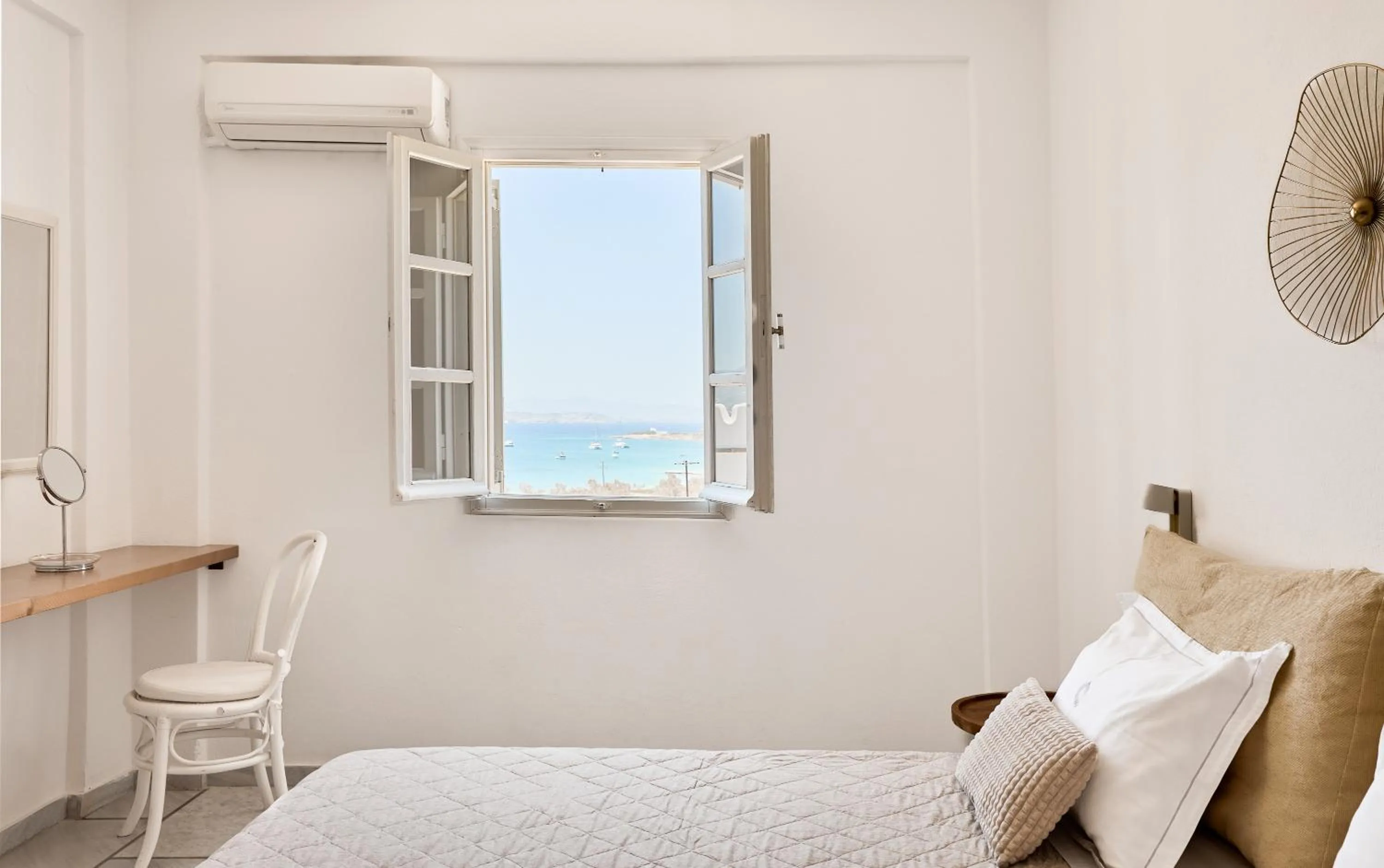 Bedroom, Bed in Paros Agnanti Resort & Spa